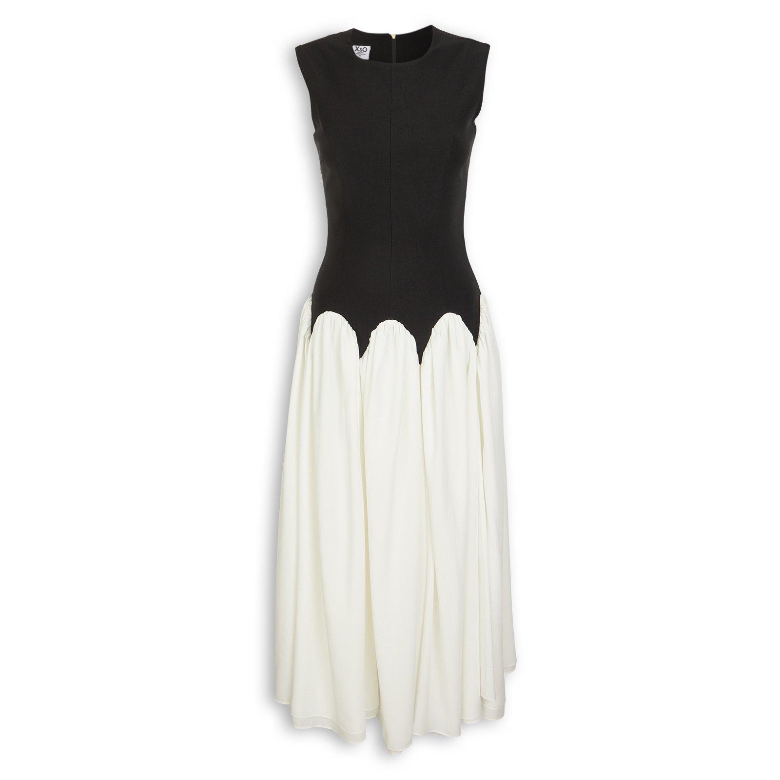 Black & Ivory Combo Maxi Dress (3271015) | X&O Ladies