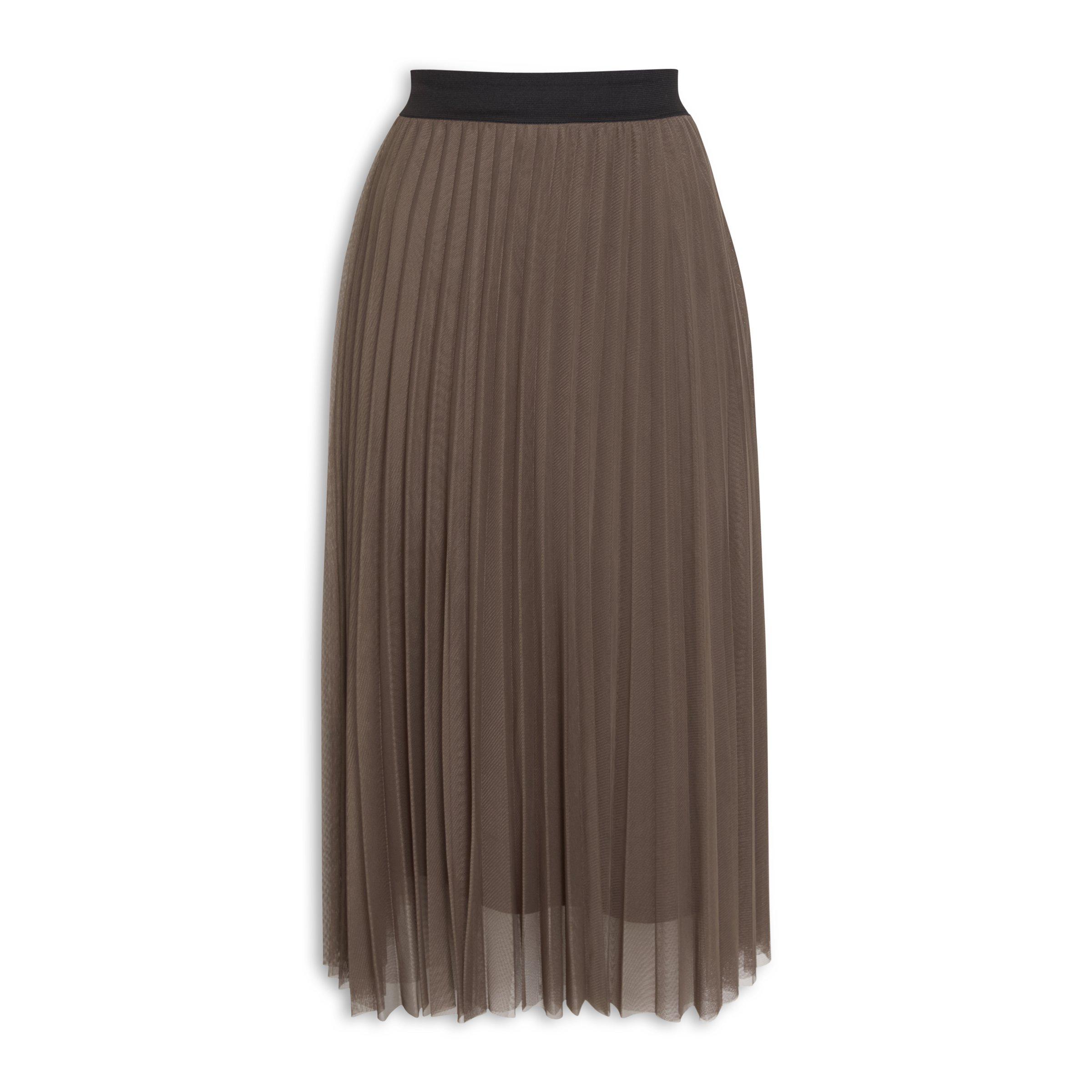 Buy Truworths Taupe Mesh Pleated Skirt Online | Truworths