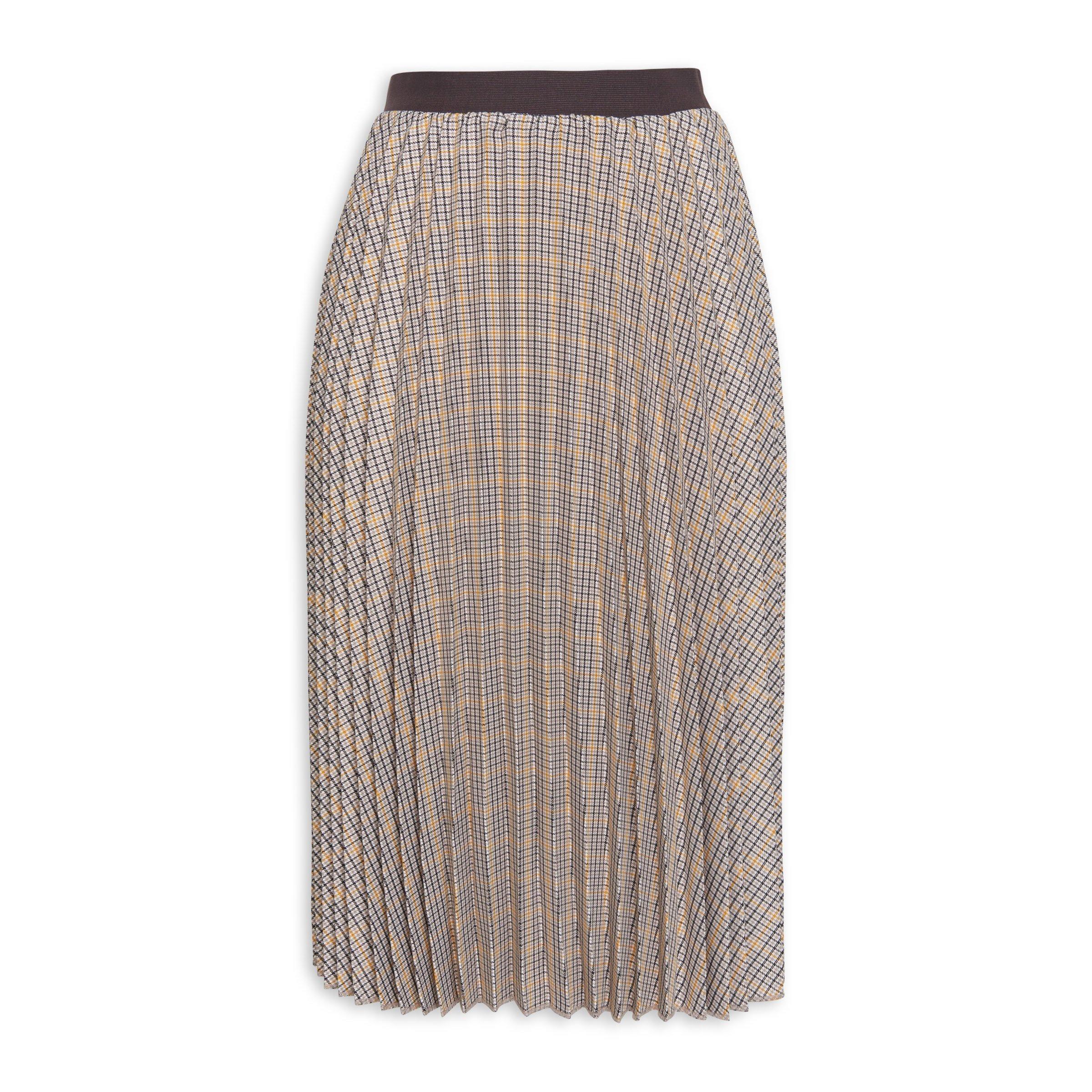 Buy TRS Brown Pleated Check Skirt Online | Truworths