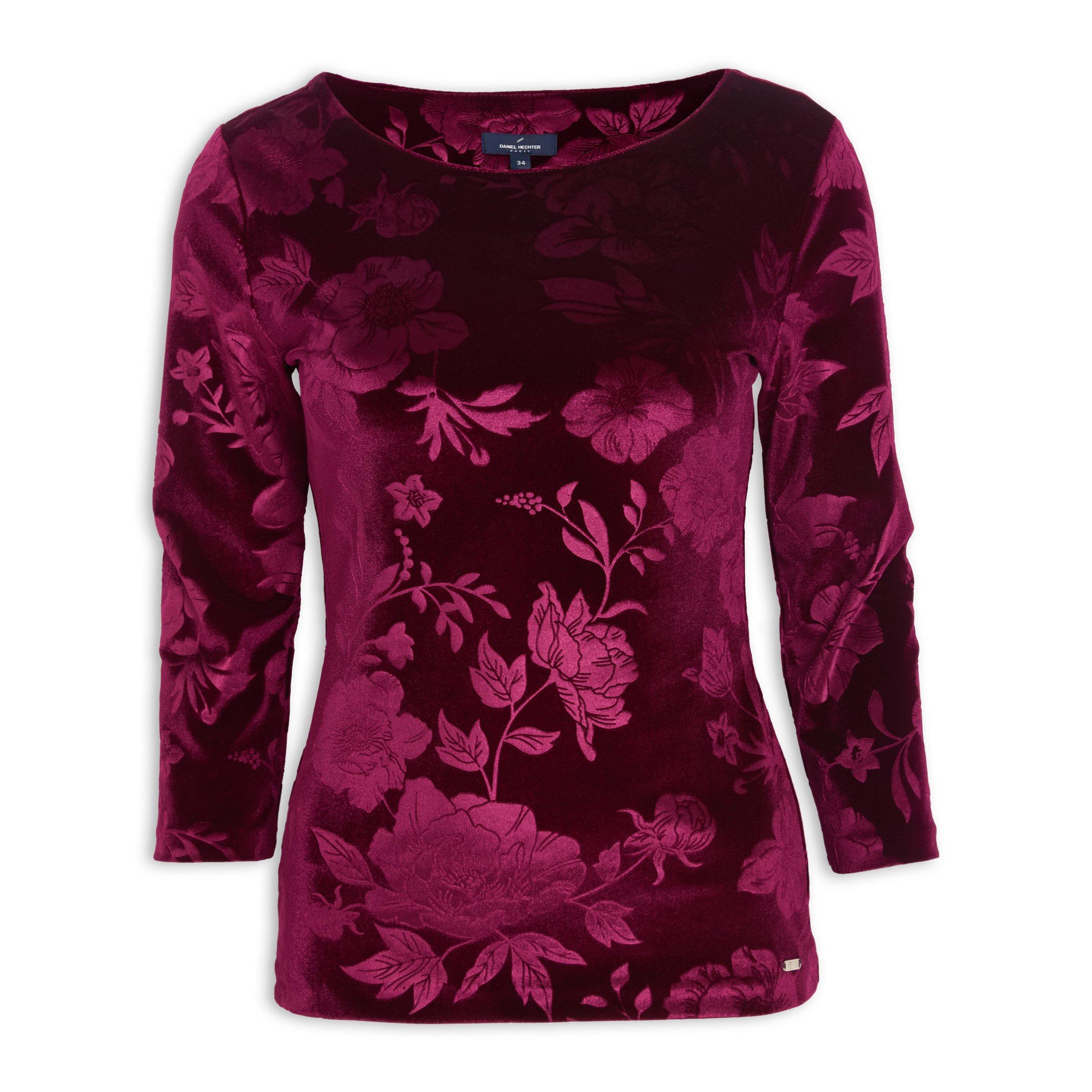 Burgundy Embossed Top (4240351) | Daniel Hechter