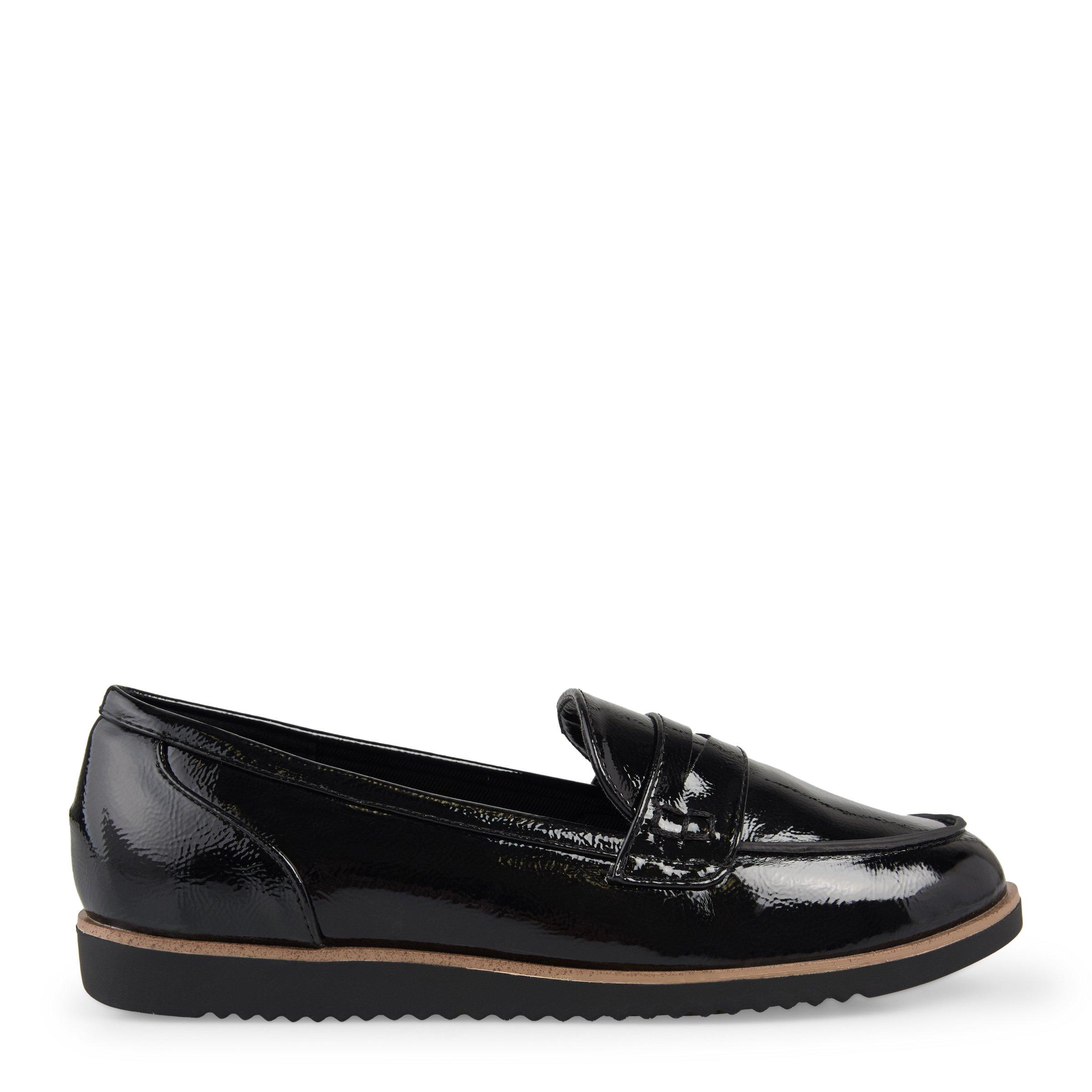 marks and spencer black patent loafers