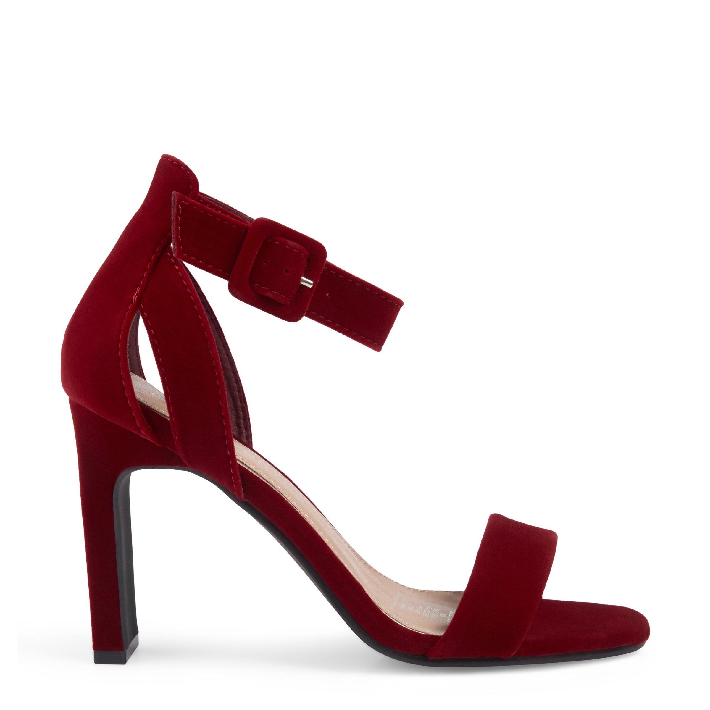 Red Blocked Heel Shoe