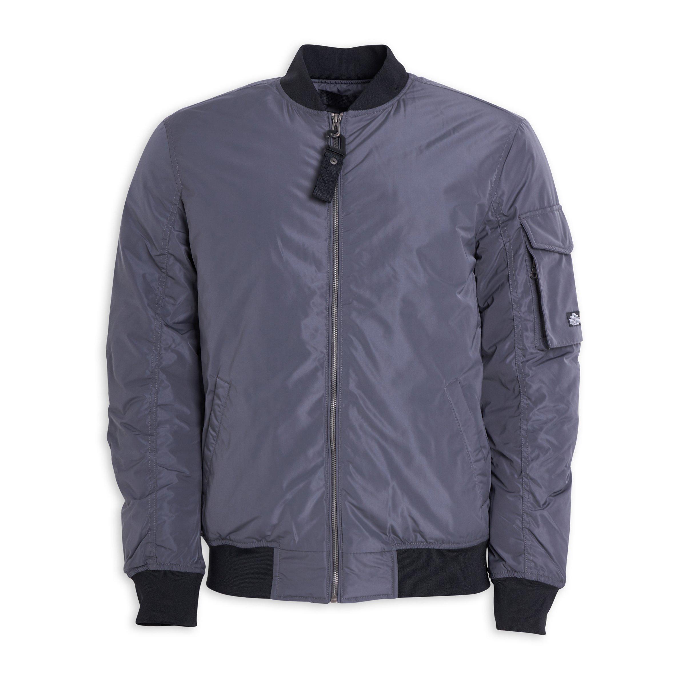 Buy UZZI Charcoal Bomber Jacket Online | Truworths