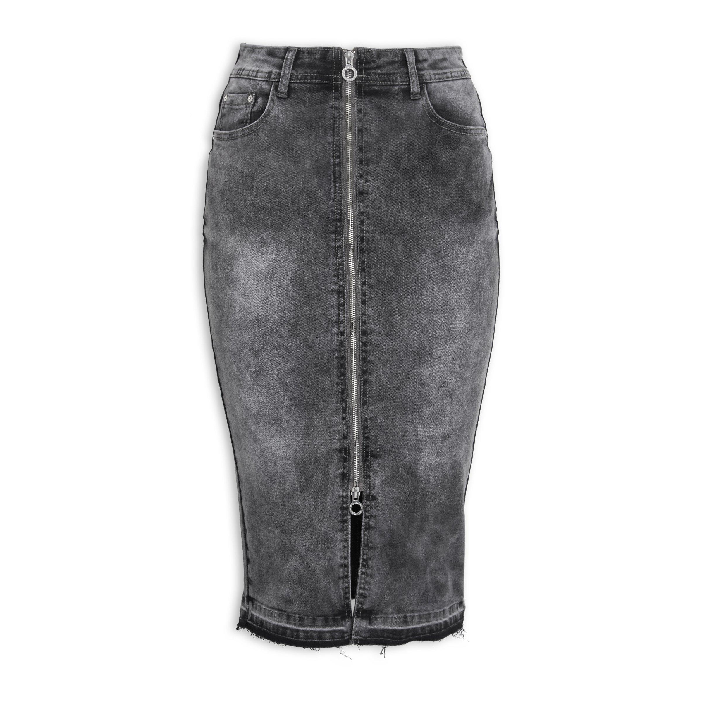 Grey Midi Pencil Skirt