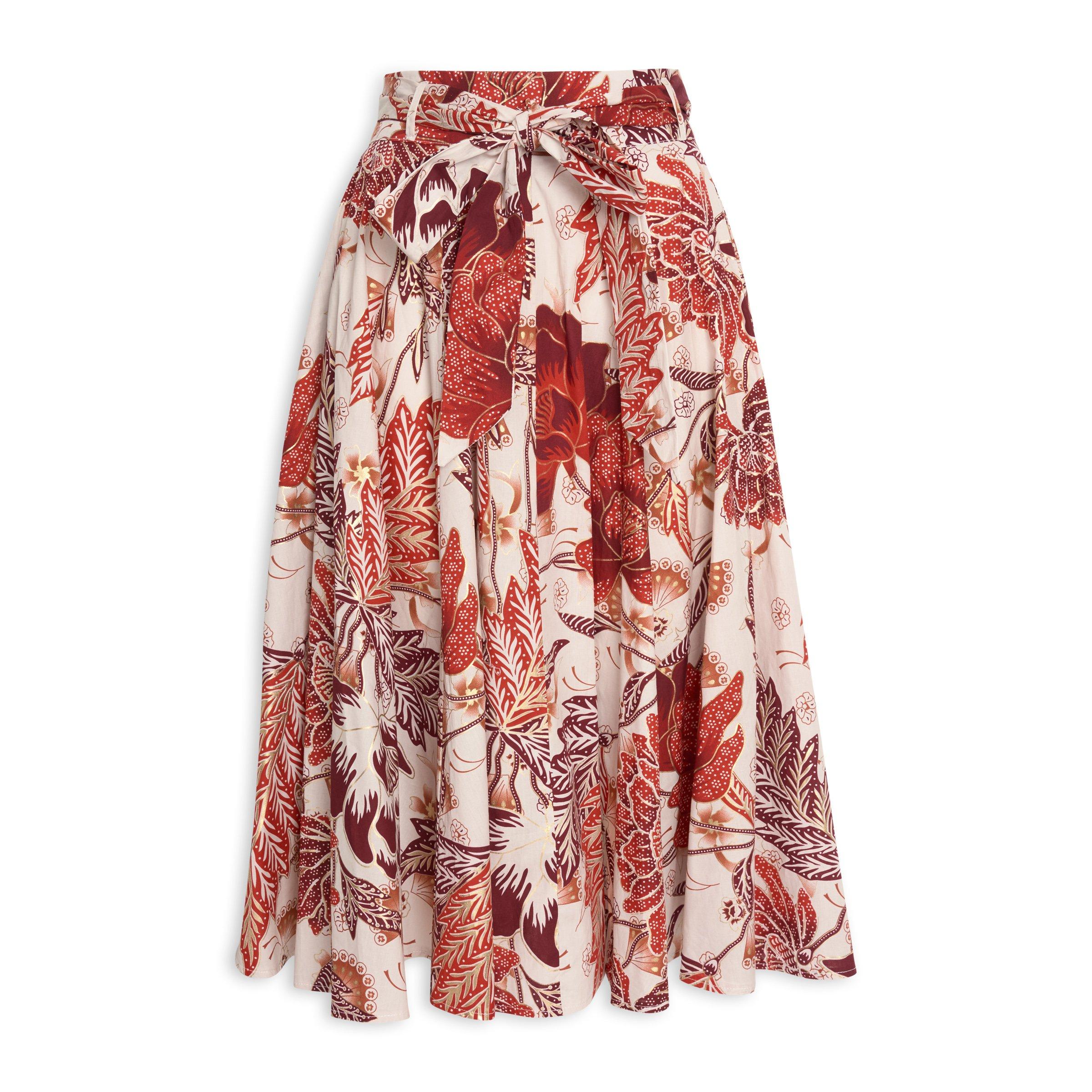 Buy Ginger Mary Printed Midi Cotton Skirt Online Truworths