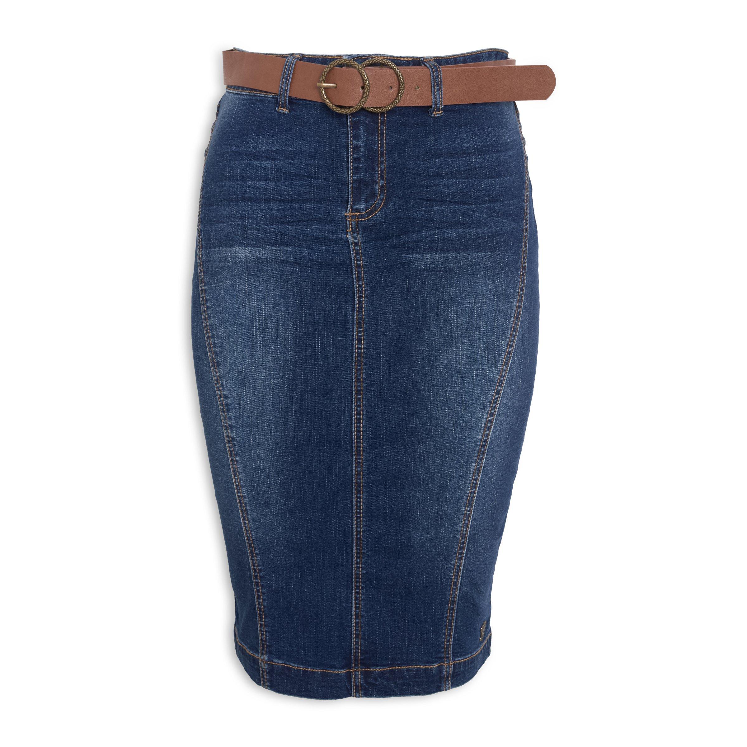 Buy Ginger Mary Indigo Denim Pencil Skirt Online Truworths