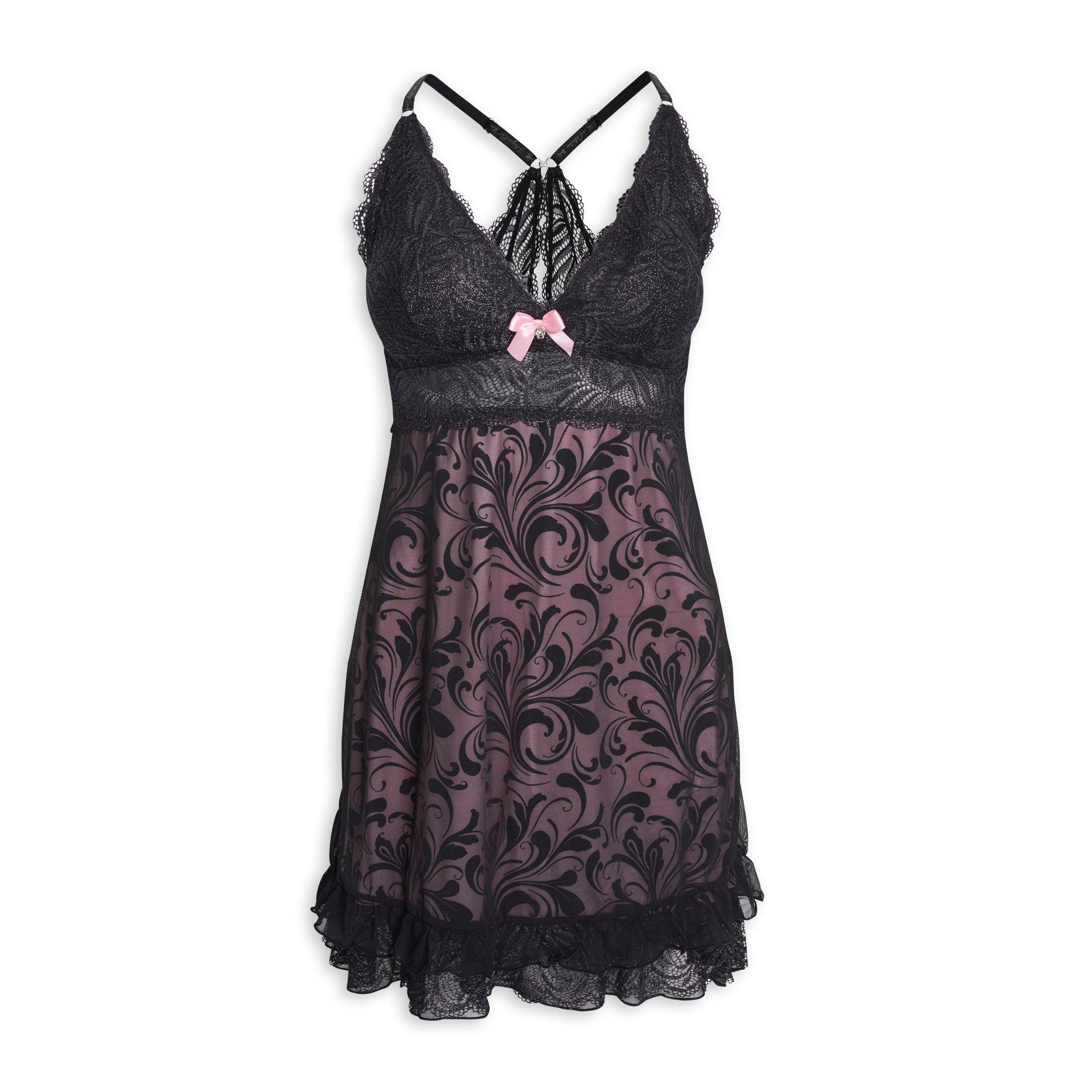Buy Intrigue Black Mesh Nightdress Online | Truworths