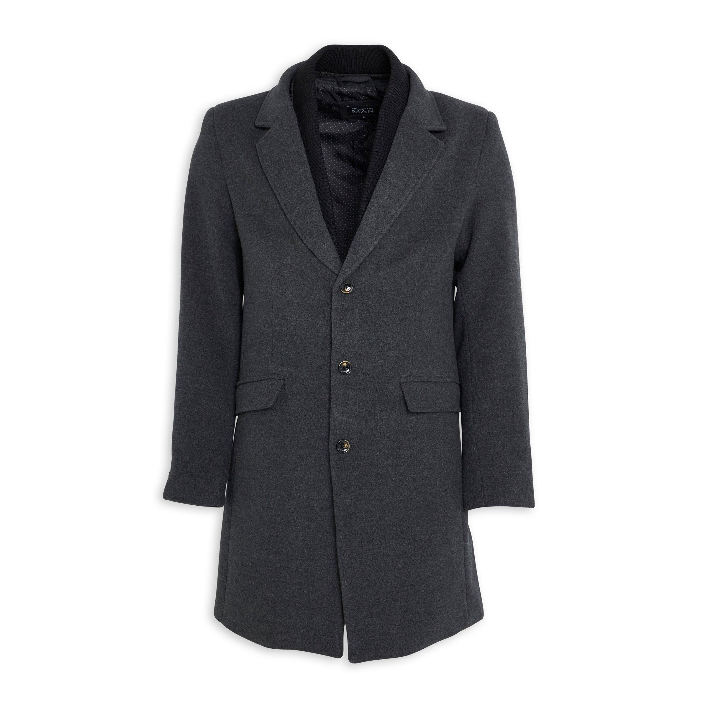 Buy Truworths Man Charcoal Collar Coat Online Truworths