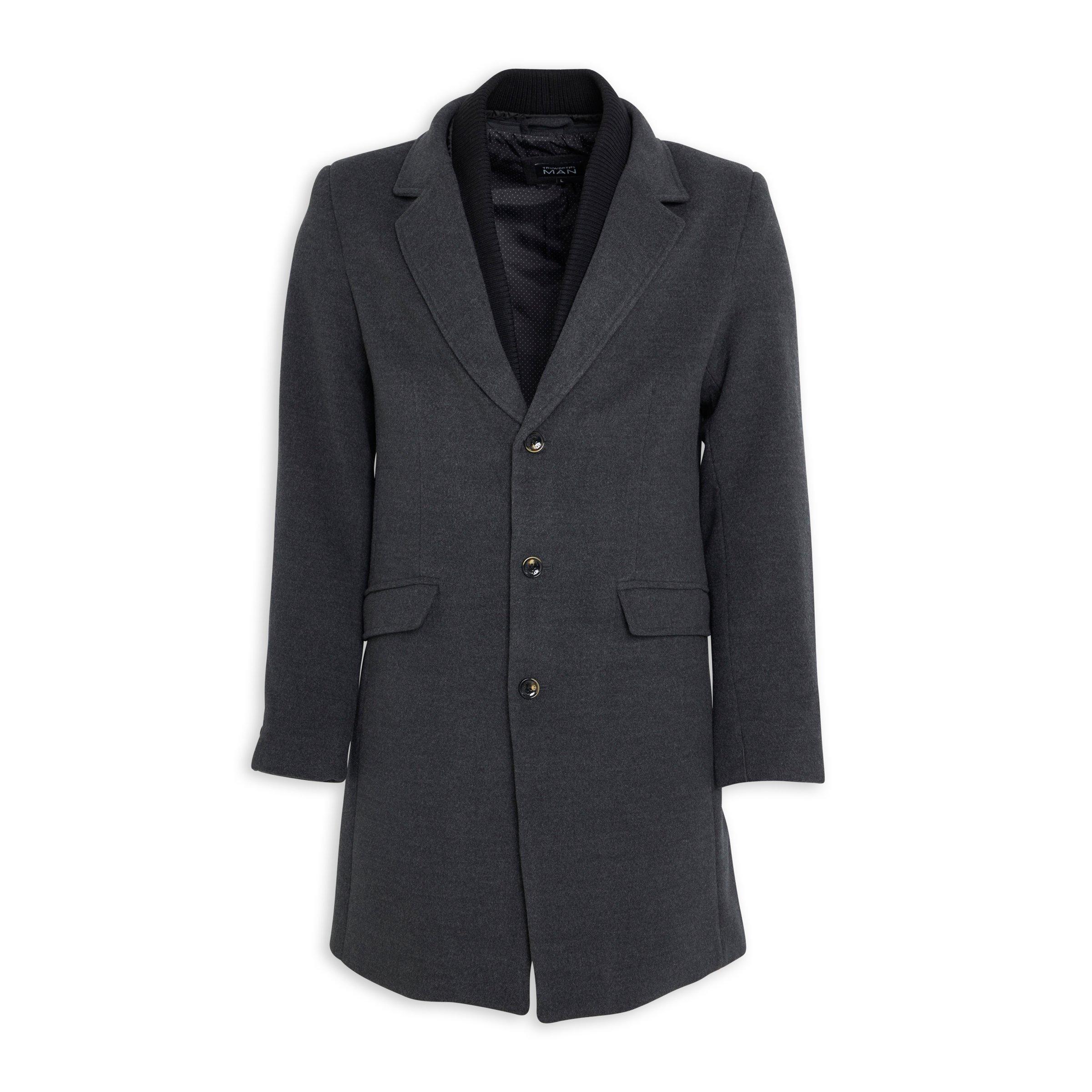 Buy Truworths Man Charcoal Collar Coat Online | Truworths