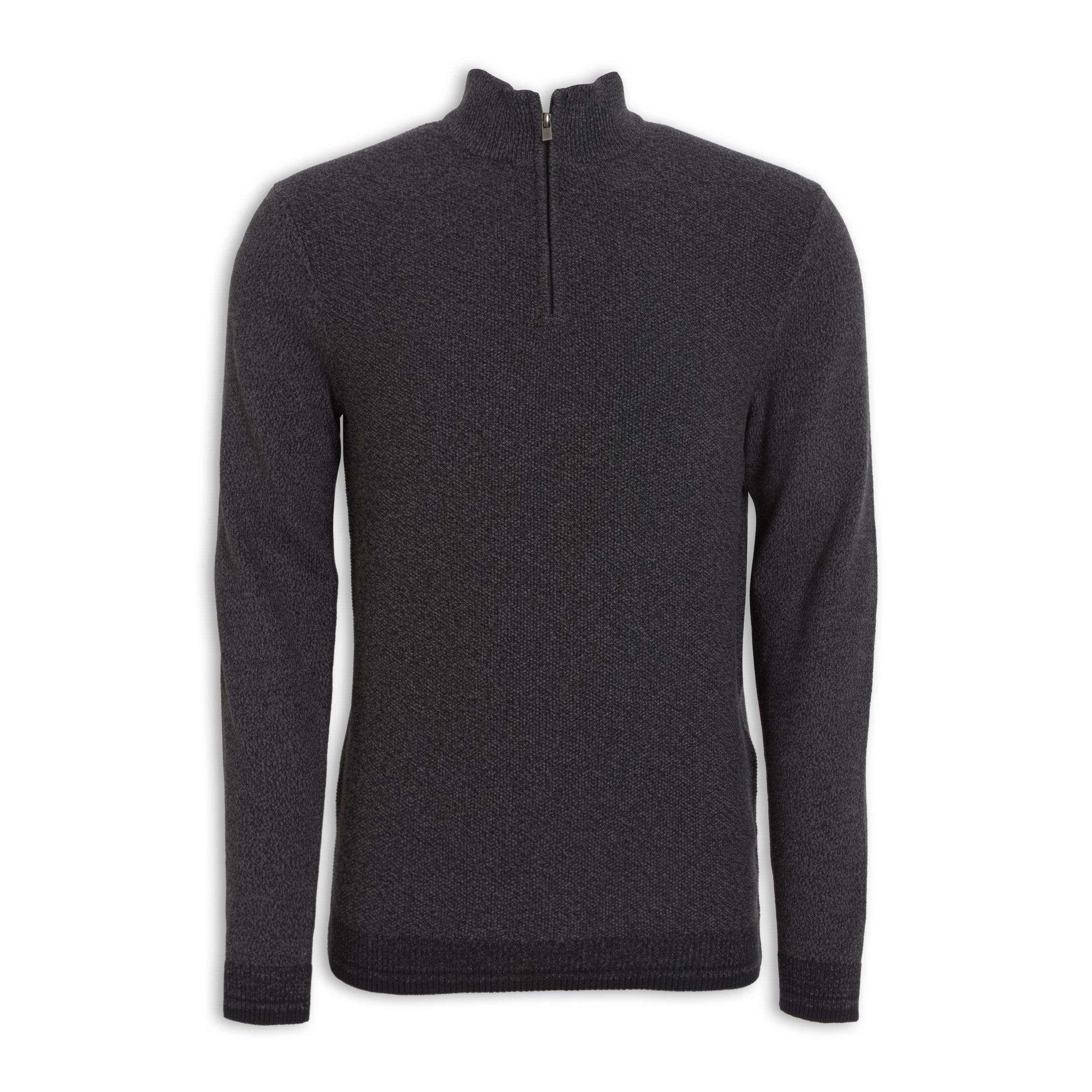 Buy Truworths Man Charcoal Zip Sweater Online | Truworths