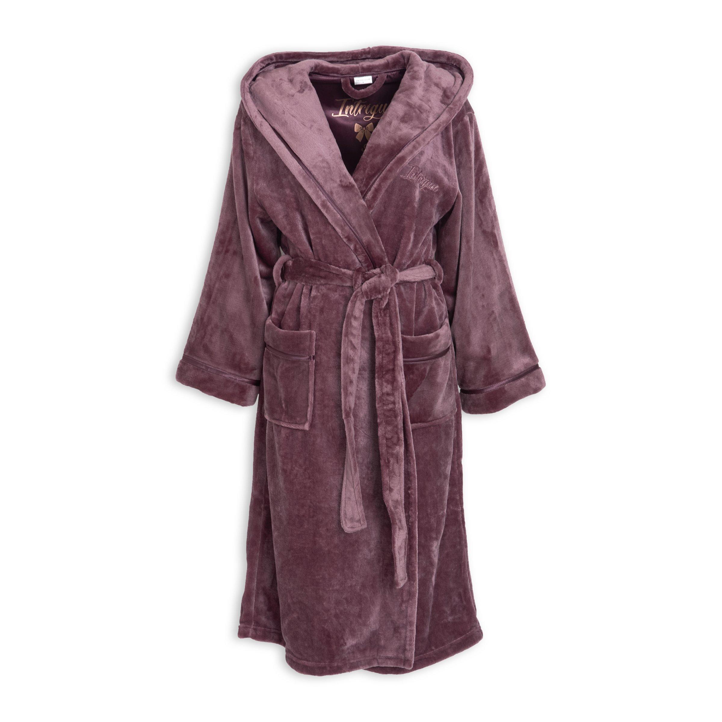 Mauve Plush Hooded Gown
