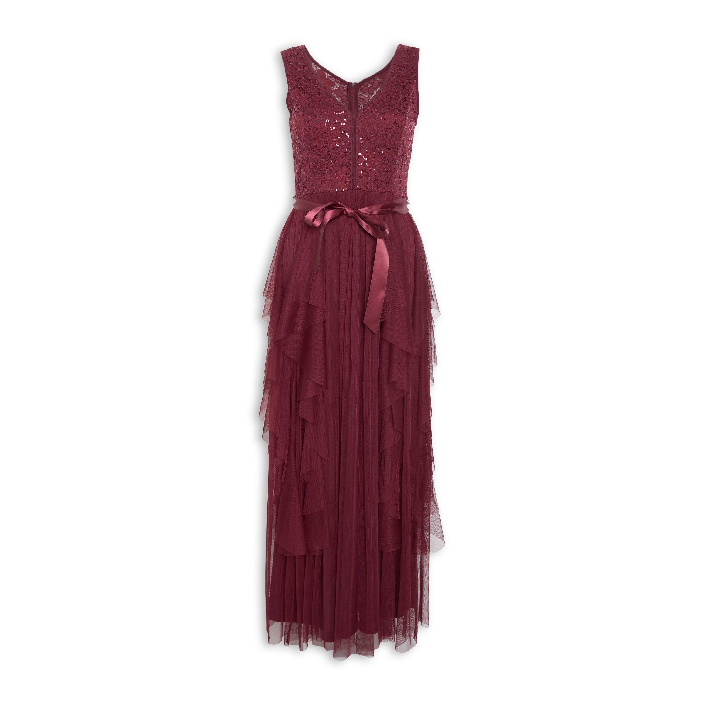 Buy Truworths Burgundy Lace Tulle Dress Online | Truworths