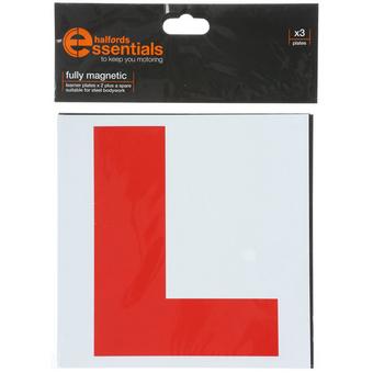 halfords learner magnetic plates driver accessories exterior pieces safety roi x3