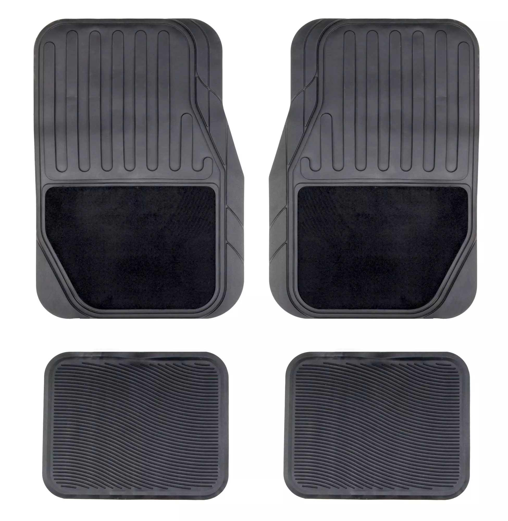 black rubber car mats