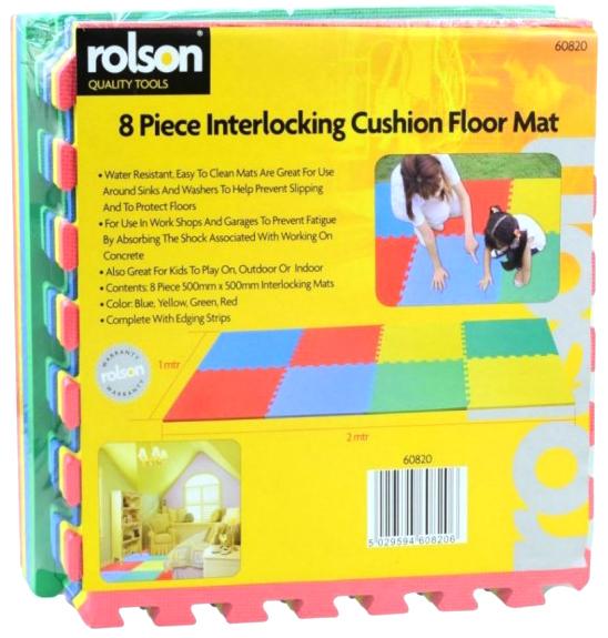 Rolson 8pc Coloured Inter Locking Floor Mat