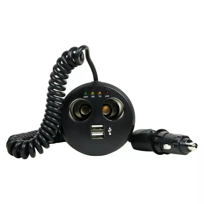 Energizer 12v 24v 2 Way Car Lighter Multi Socket Twin USB Charger Adapter 50504