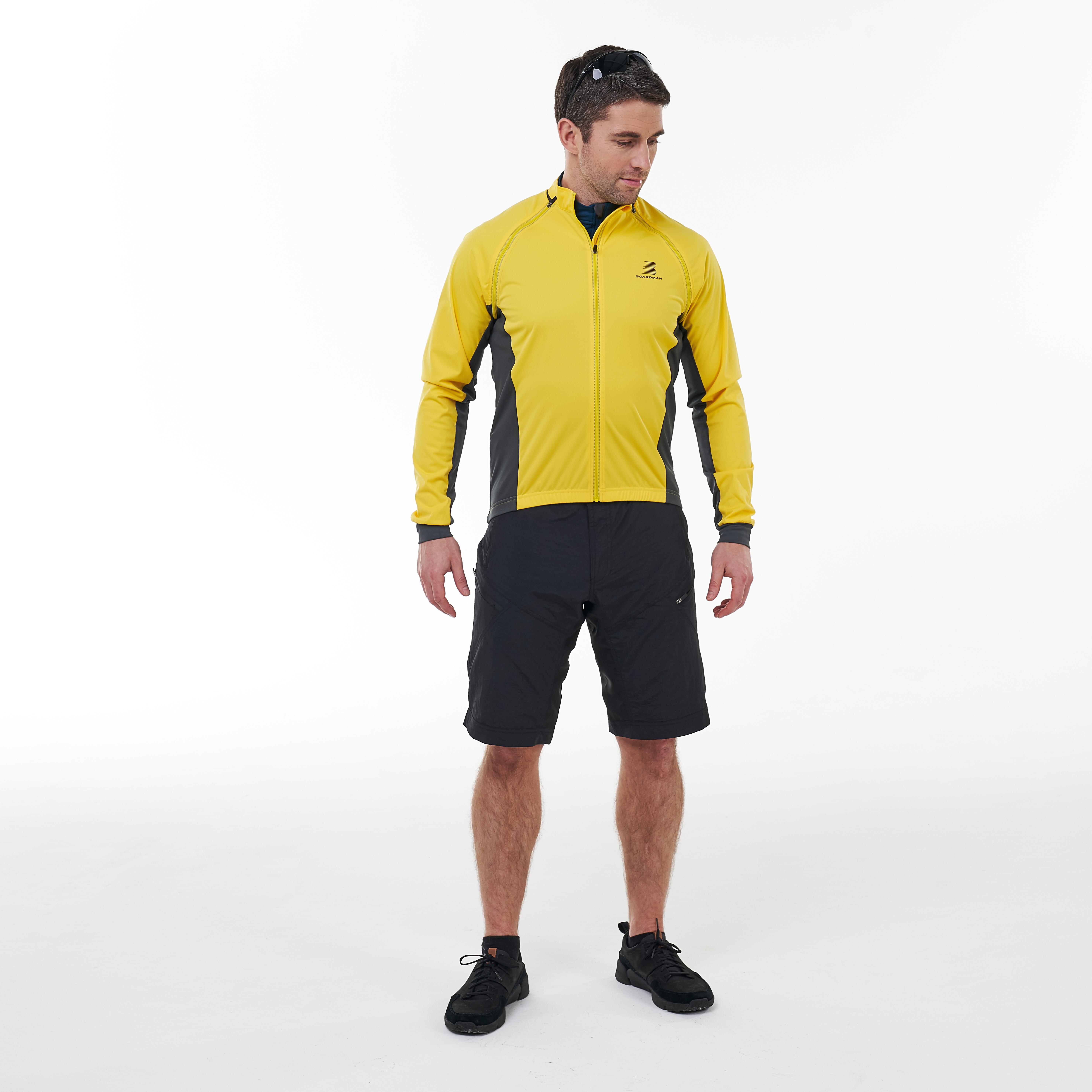 boardman mens reflective removable sleeve cycling jacket