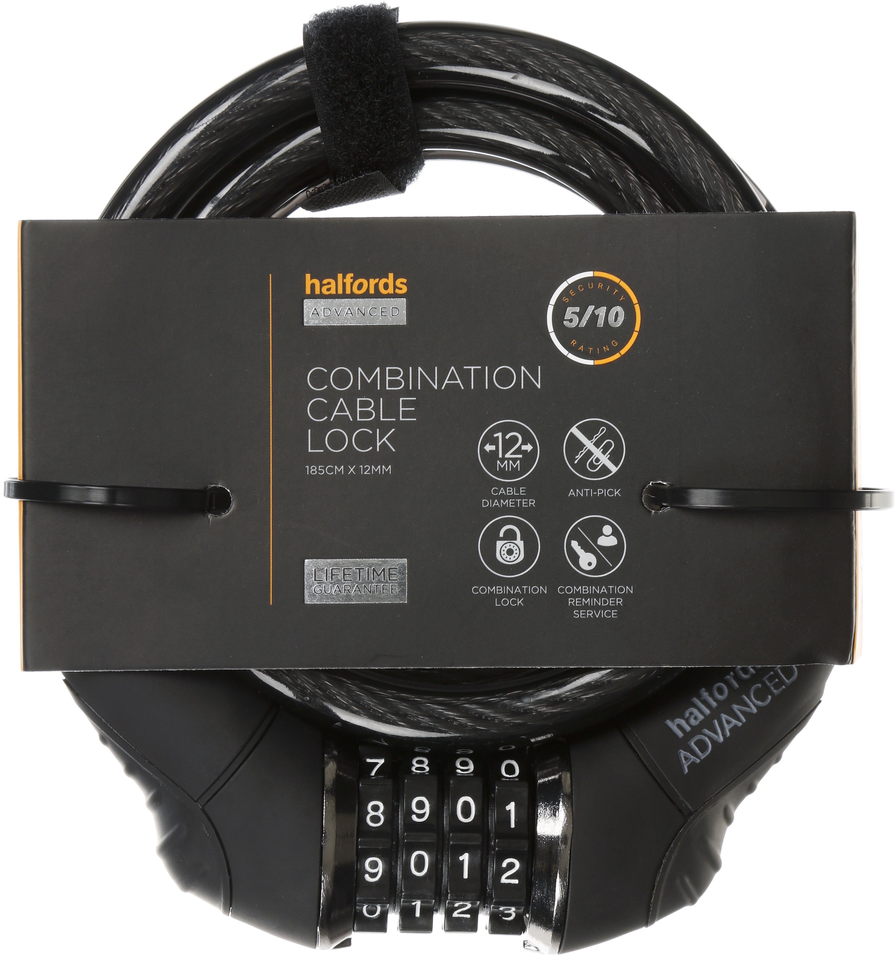 halfords bike lock code