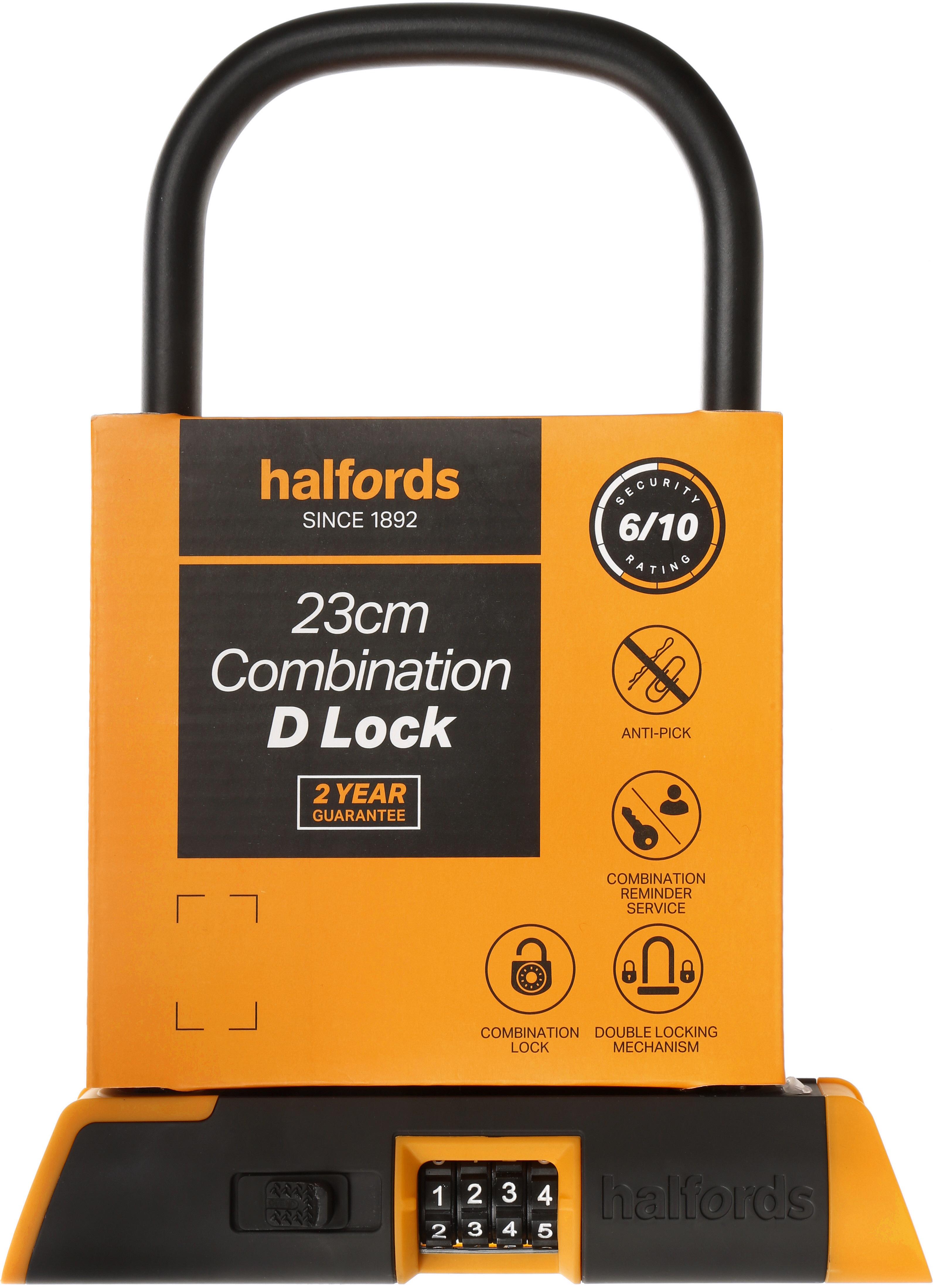 Halfords 23cm D Lock - Combination 
