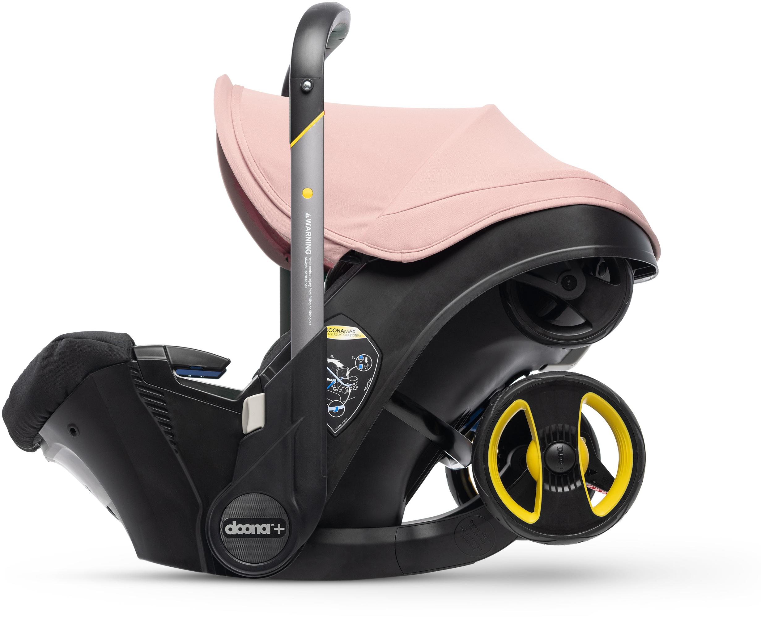 pink and gray car seat and stroller