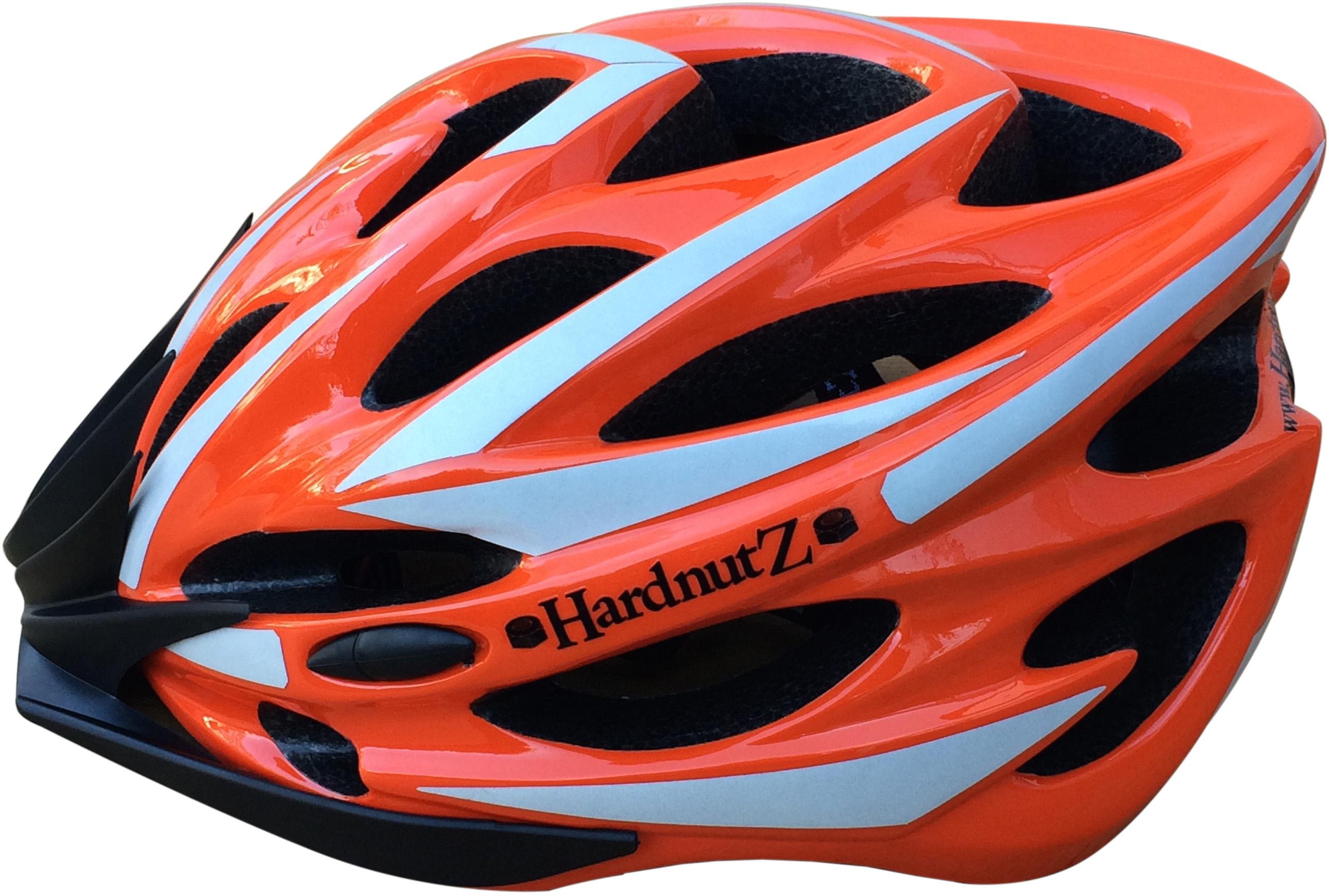 orange bicycle helmet