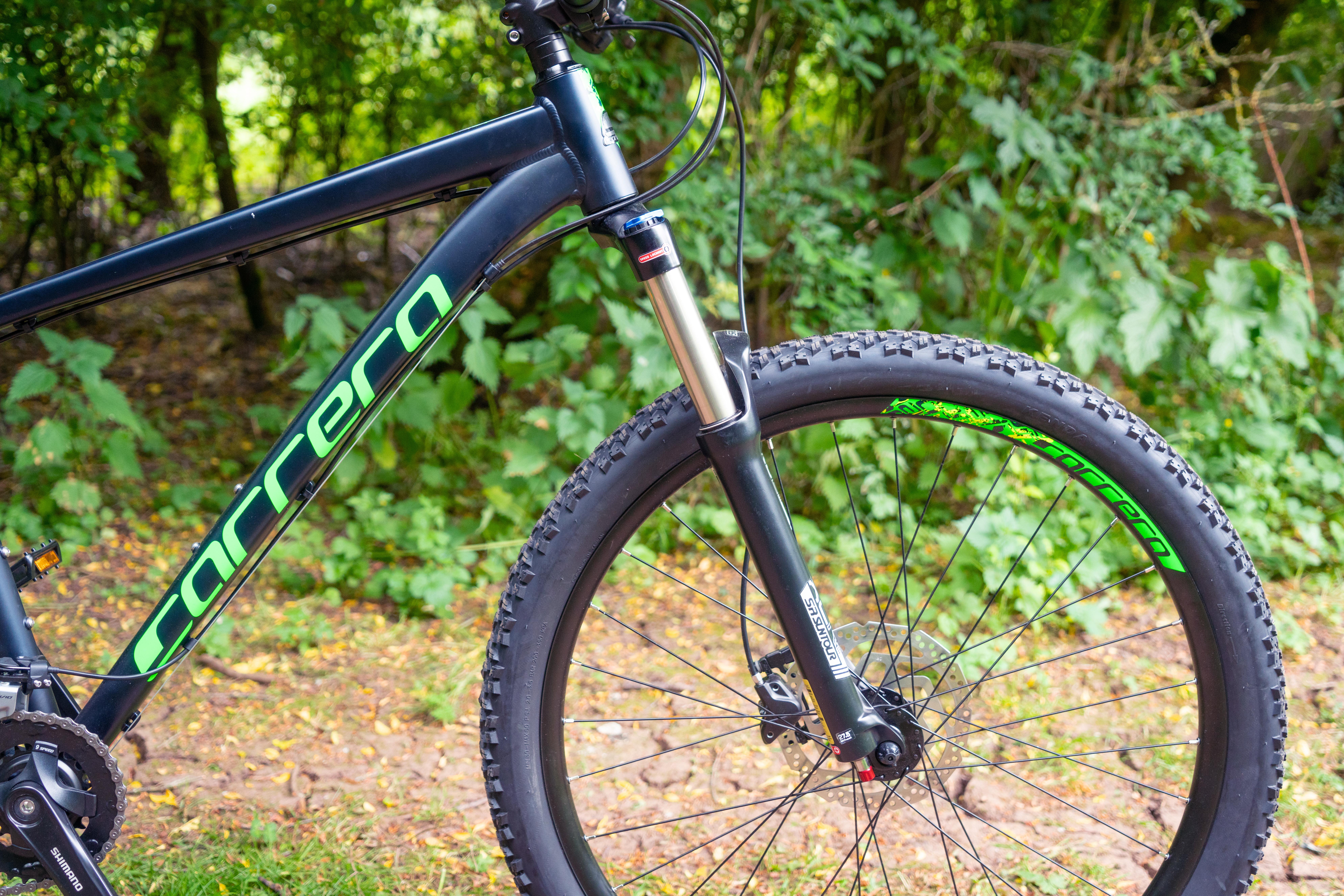 dark green mountain bike