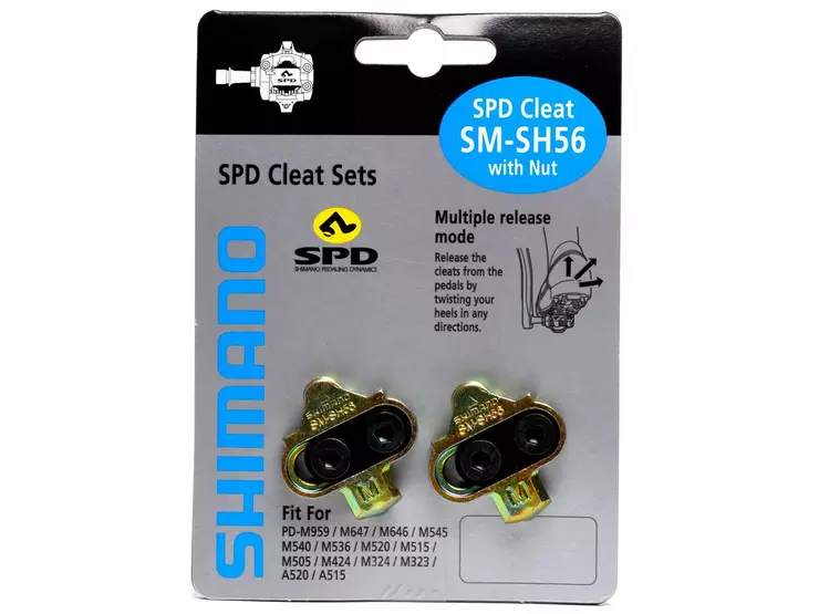 Shimano SPD SM-SH56 Multi-Directional Release Cleats w// Cleat Plate Nuts