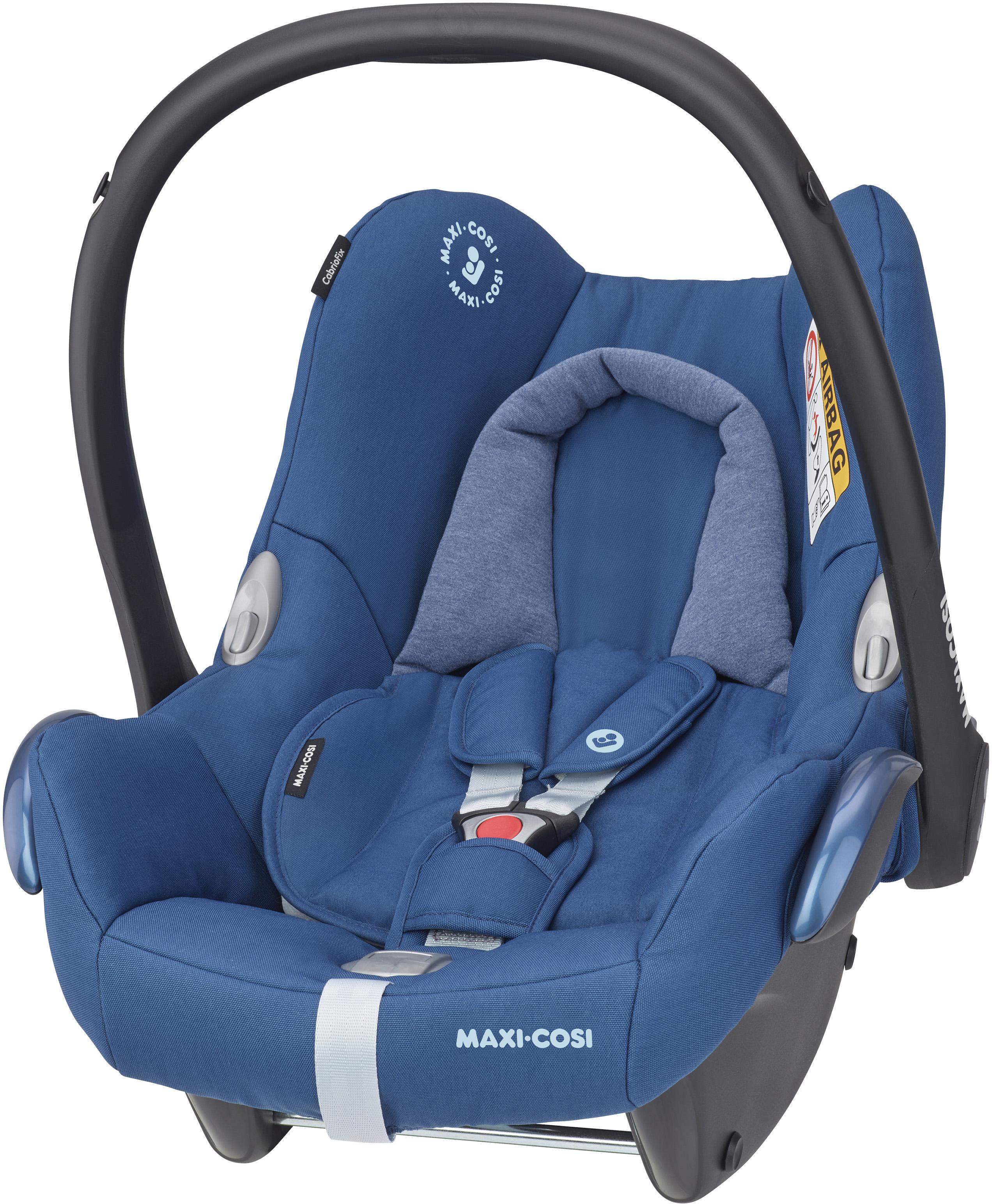 blue car seat and stroller