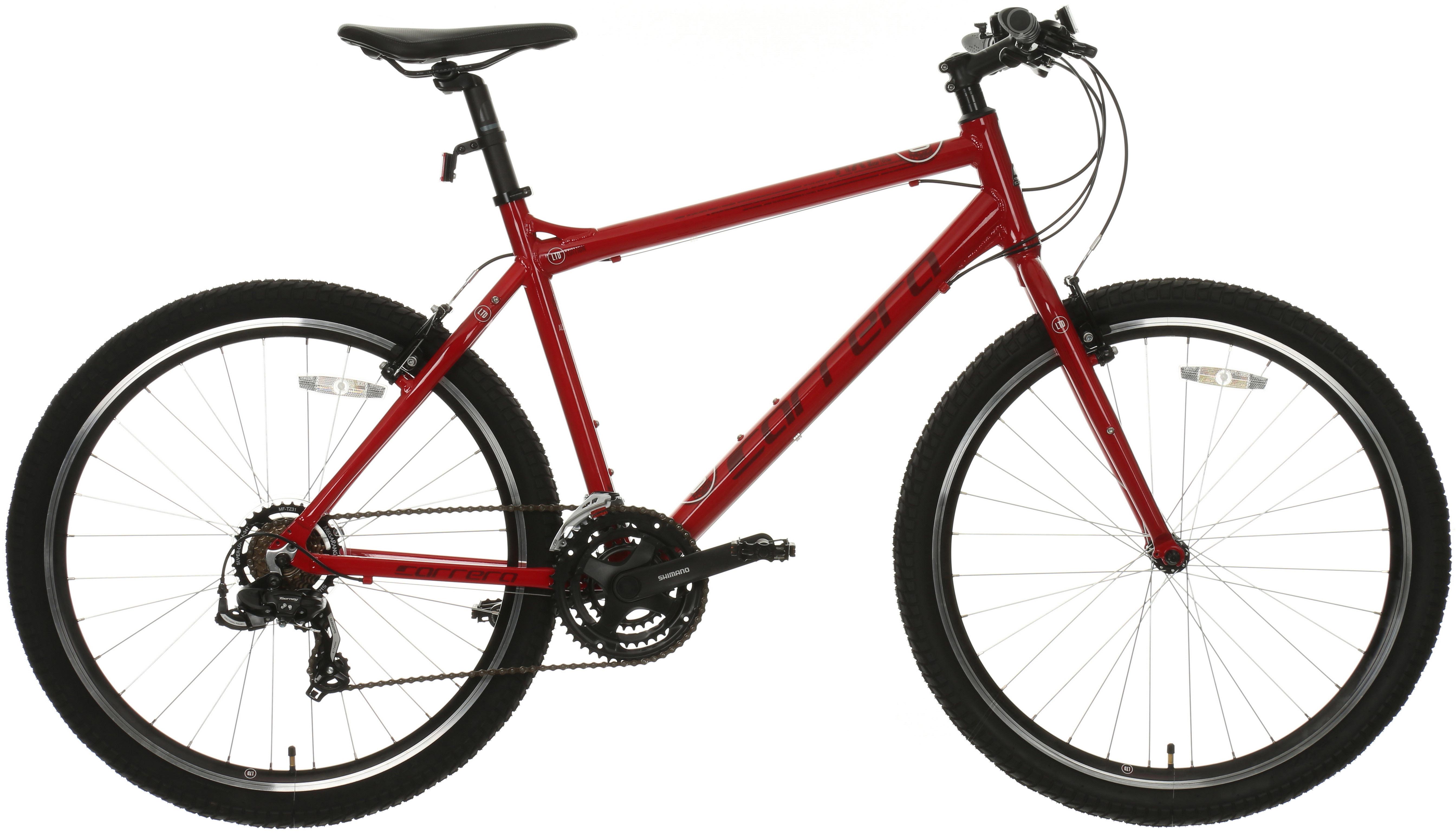 carrera axle mens hybrid bike