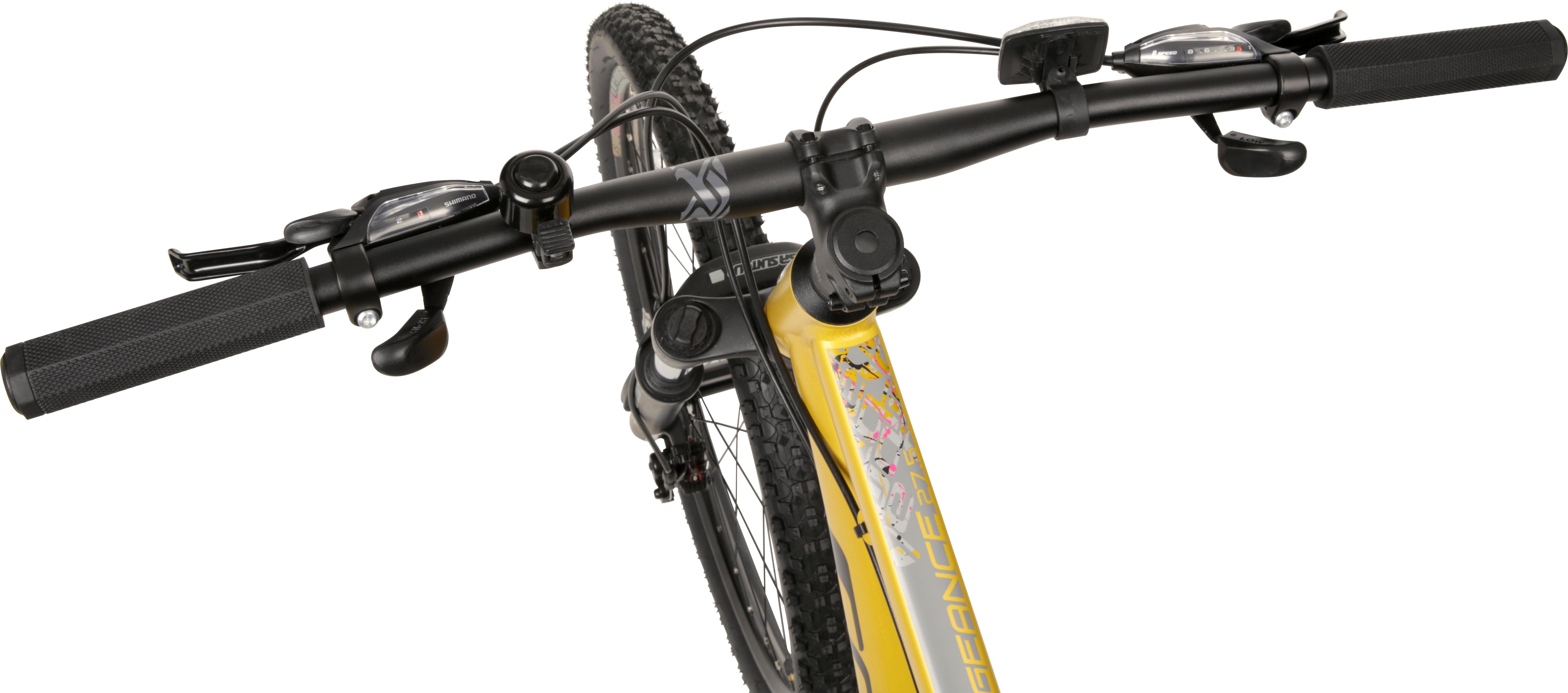 black and yellow carrera bike