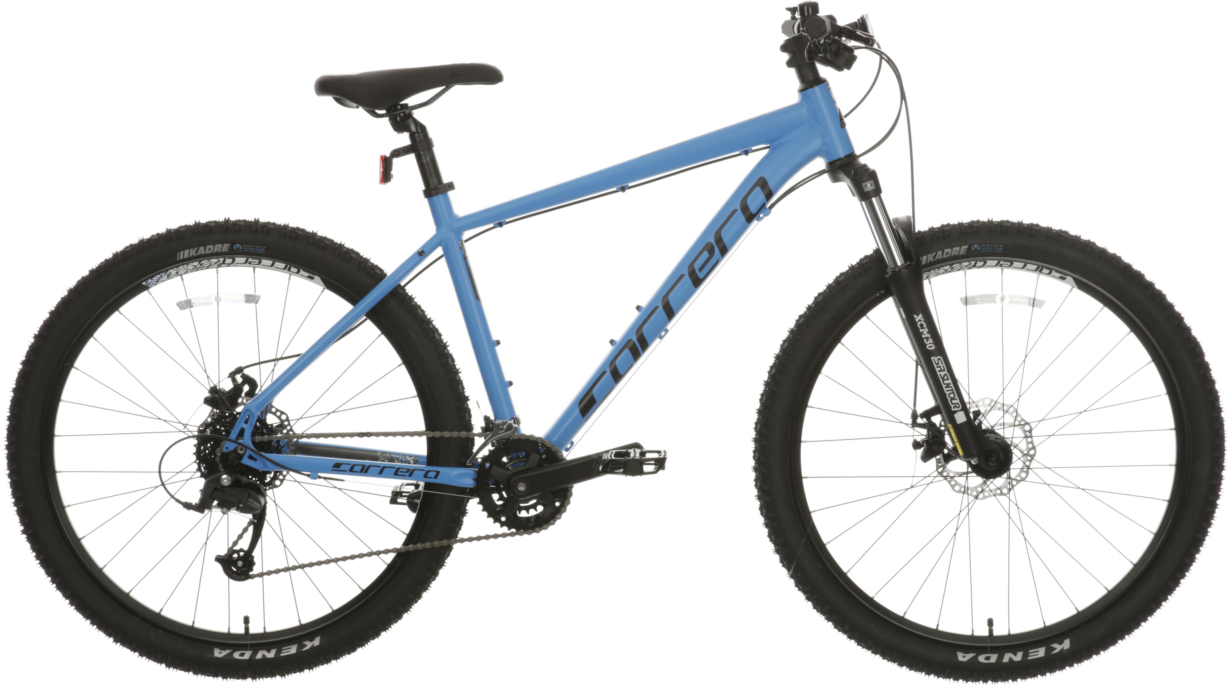 black and blue carrera bike