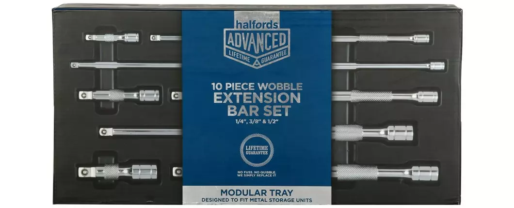 Halfords Advanced 10 Piece Extension Bar Set Modular Tray