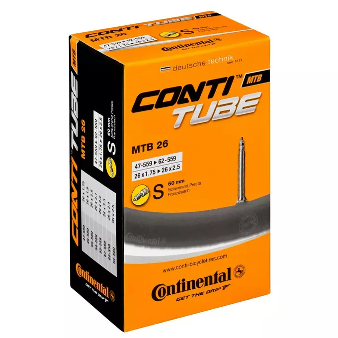 Continental 26 x 1.75-2.5 /" Mountain Bike MTB Inner Tube 60mm Presta Valve