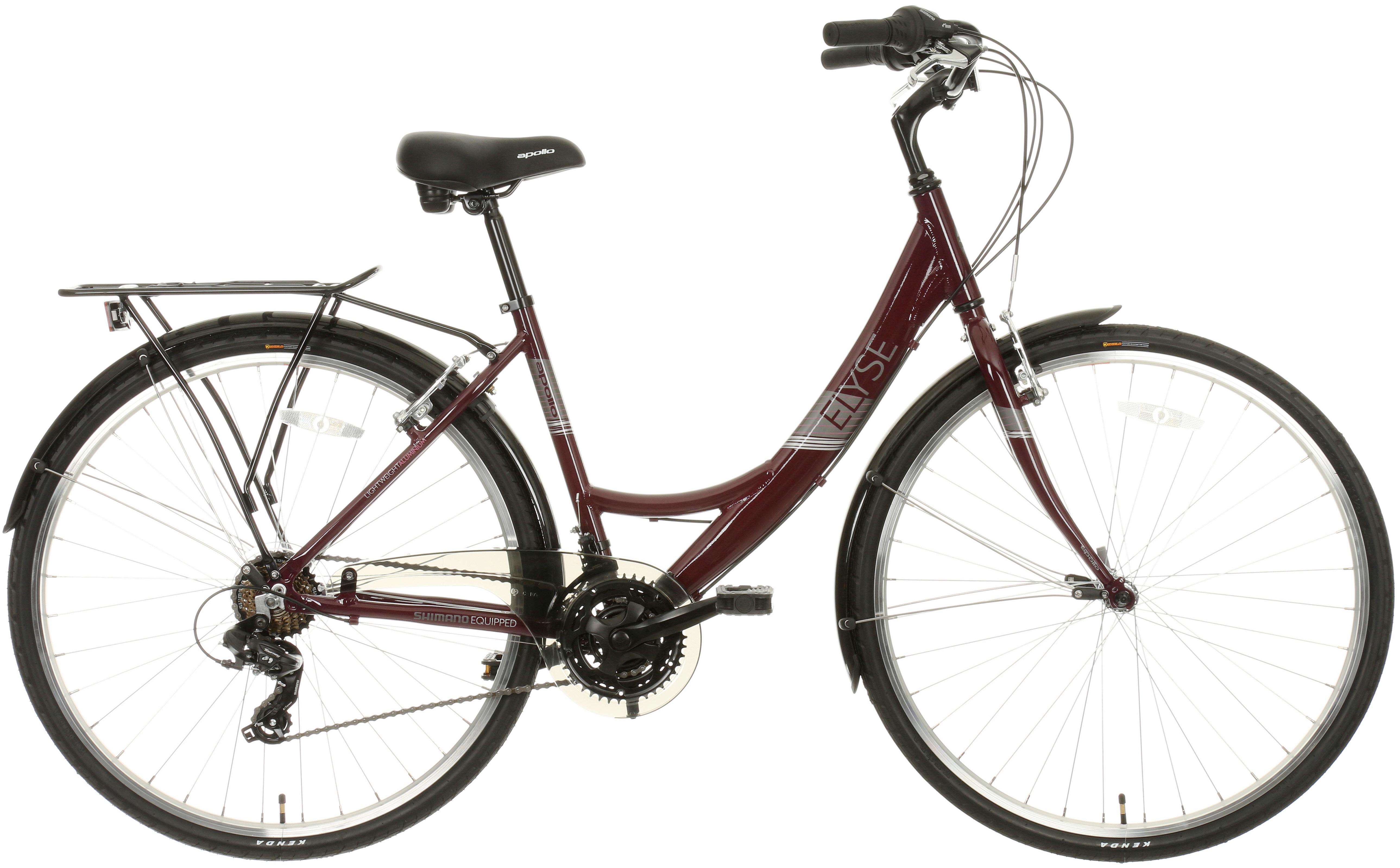 purple hybrid bike