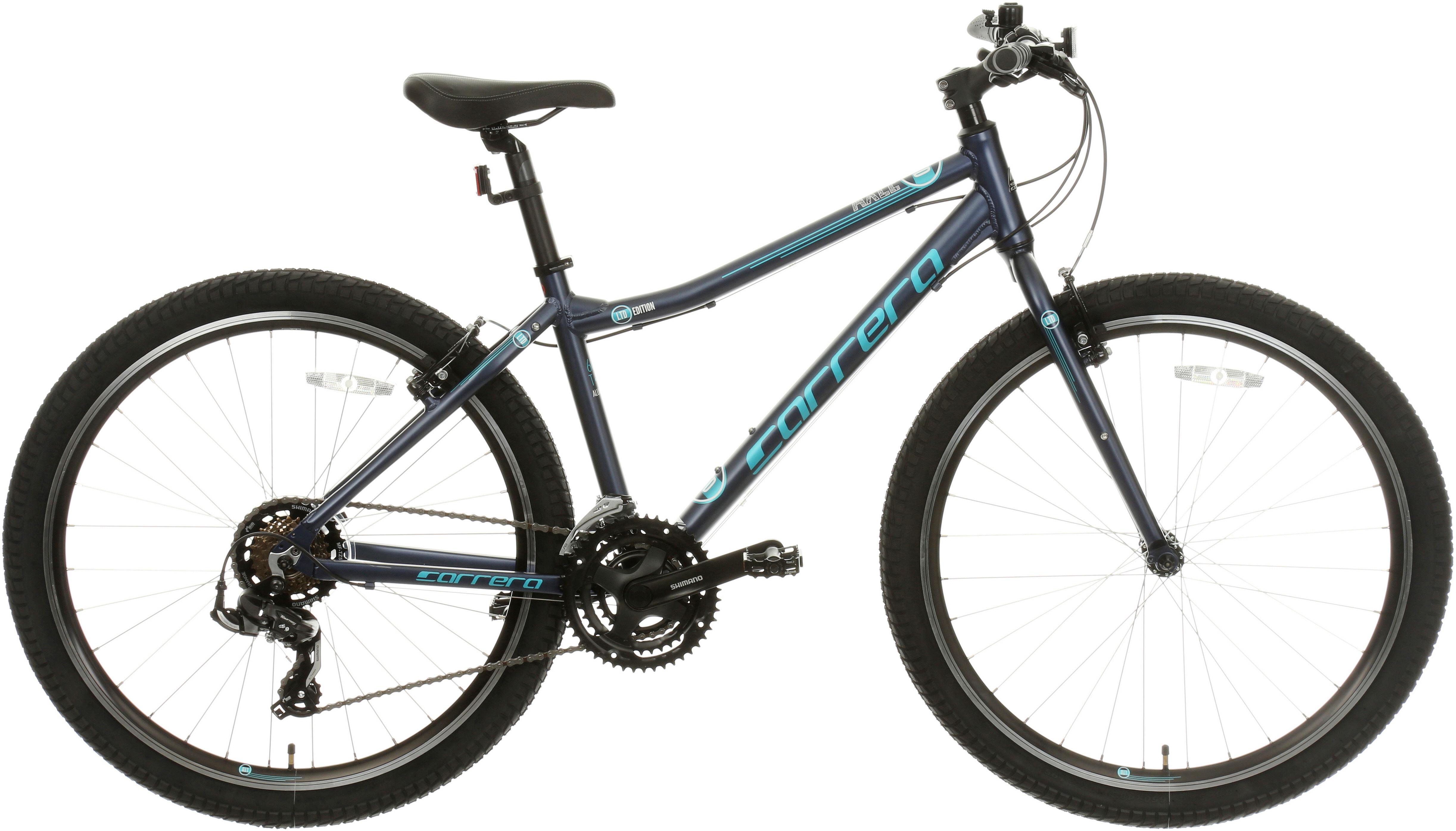 blue hybrid bike