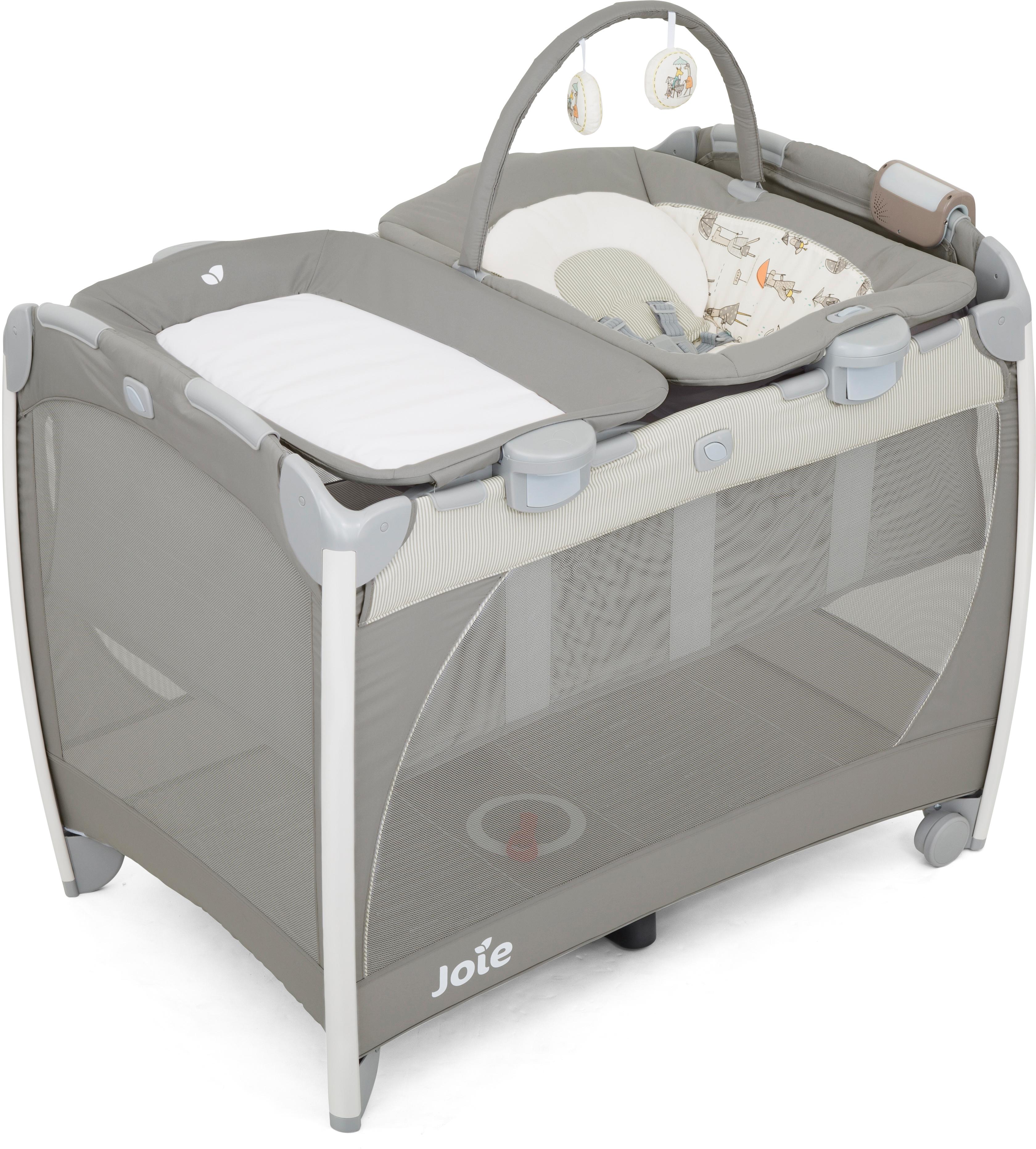 joie excursion change and bounce travel cot mattress size