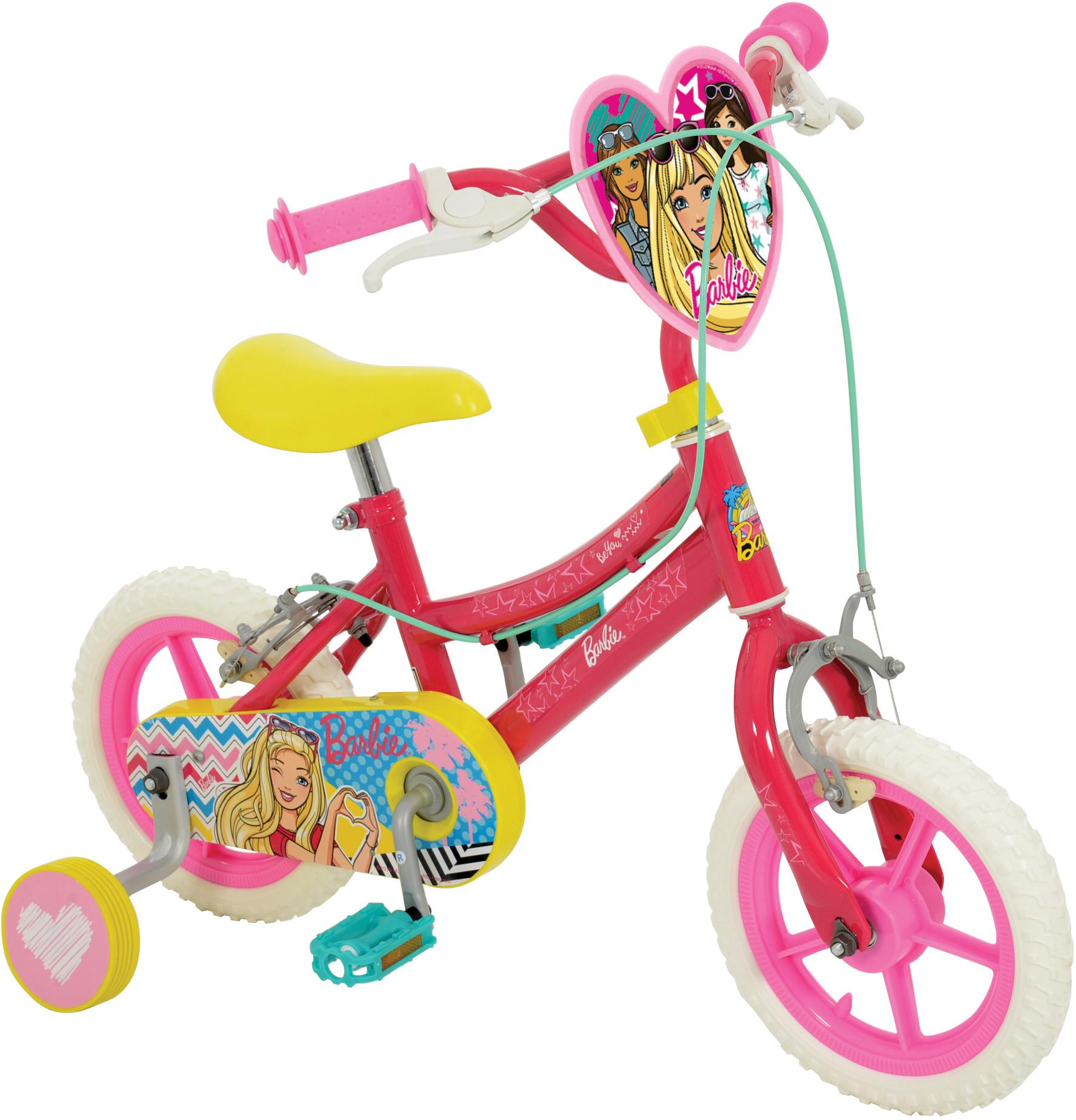 barbie bicycle with training wheels