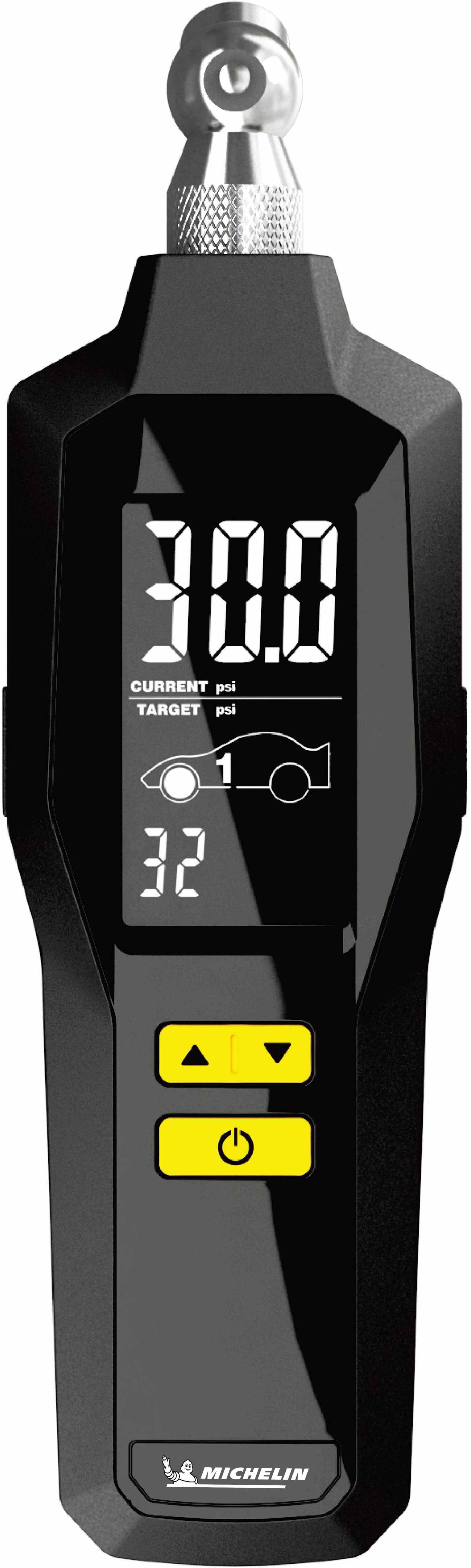 MICHELIN 12295 Programmable Dual Car Digital Tire Pressure Gauge with Flashlight and Bleed Valve 