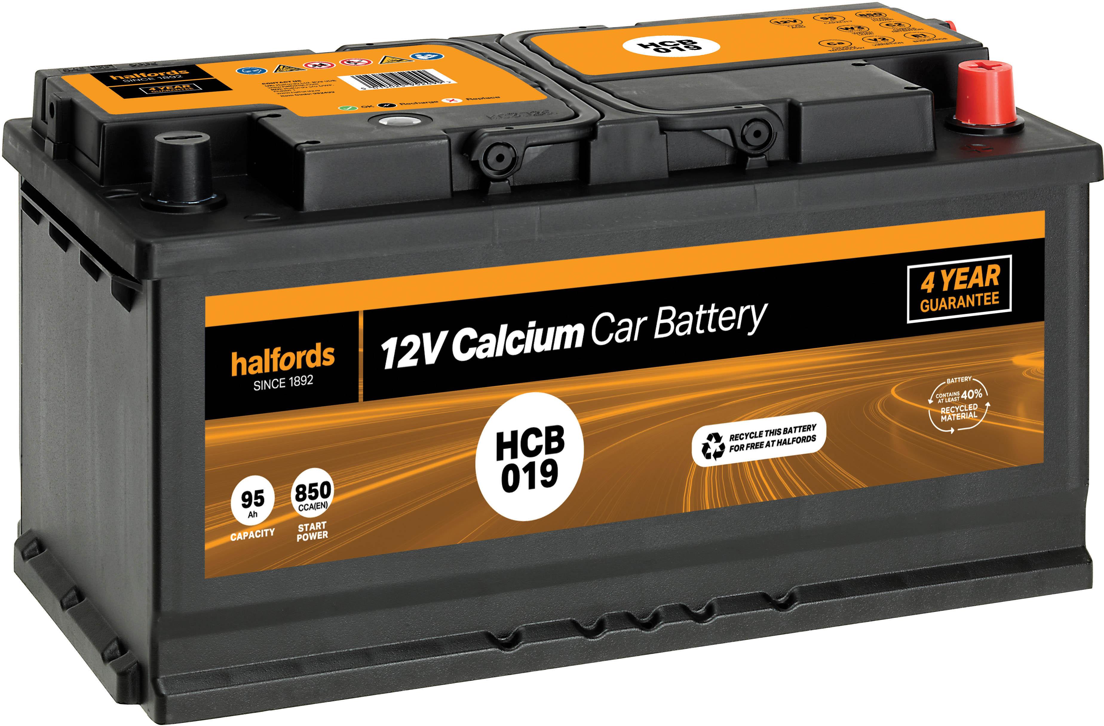 Halfords HB019 Lead Acid 12V Car Battery 3 Year Guarantee | Halfords UK