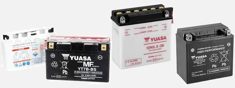 The Yuasa Motorcycle Battery Range 