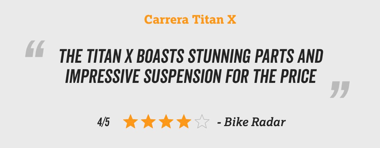 Carrera titan x mens full suspension mountain bike online review