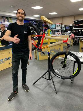 Building bikes at the Support Centre