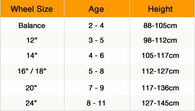 halfords kids bike size