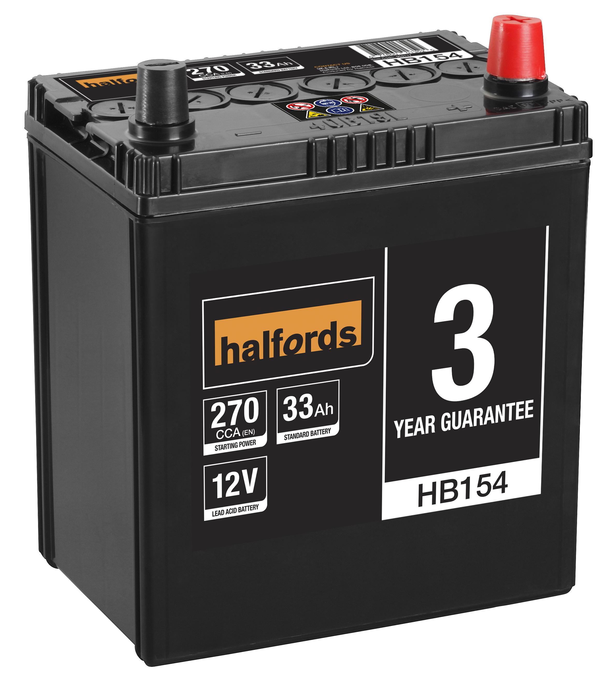 Halfords HB154 Lead Acid 12V Car Battery 3 Year Guarantee | Car ...