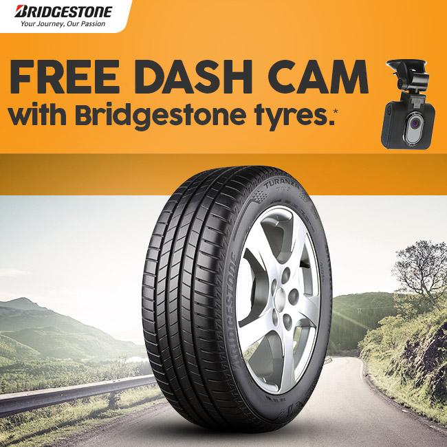 FREE DASH CAM
with Bridgestone tyres. FREE DASH CAM
with Bridgestone tyres.