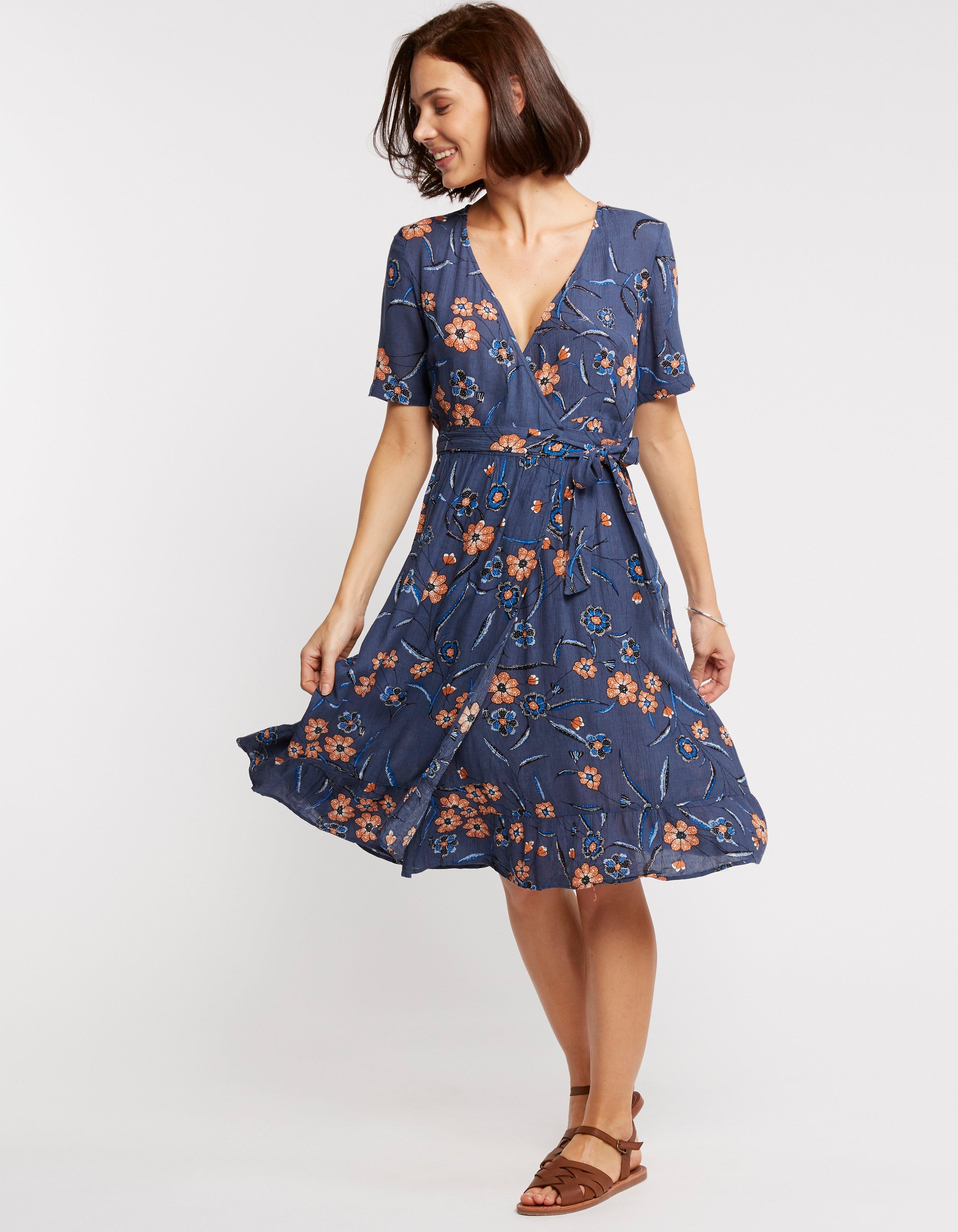 Willa Sunset Floral Midi Dress, Dresses & Skirts | FatFace.com