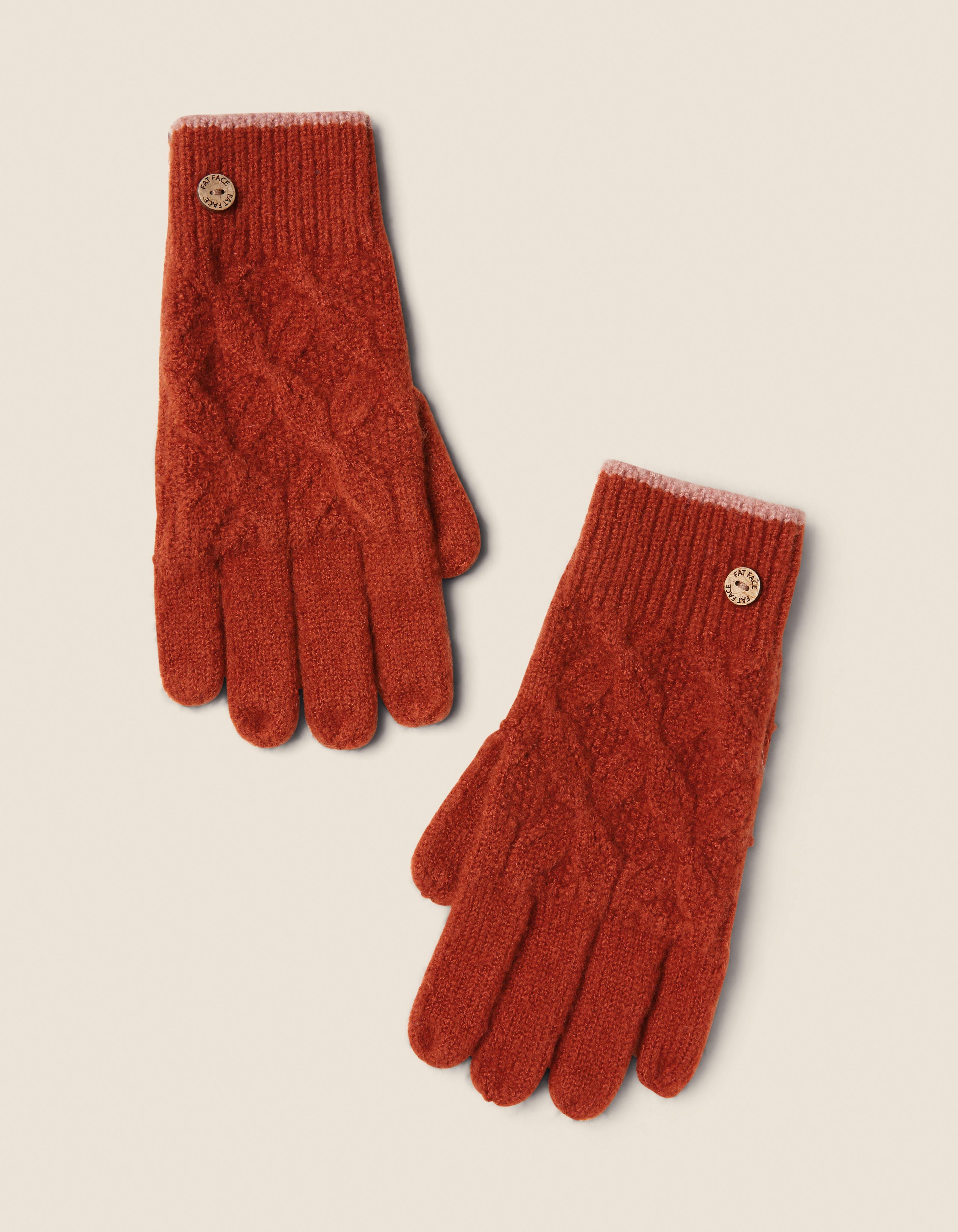 cable knit gloves