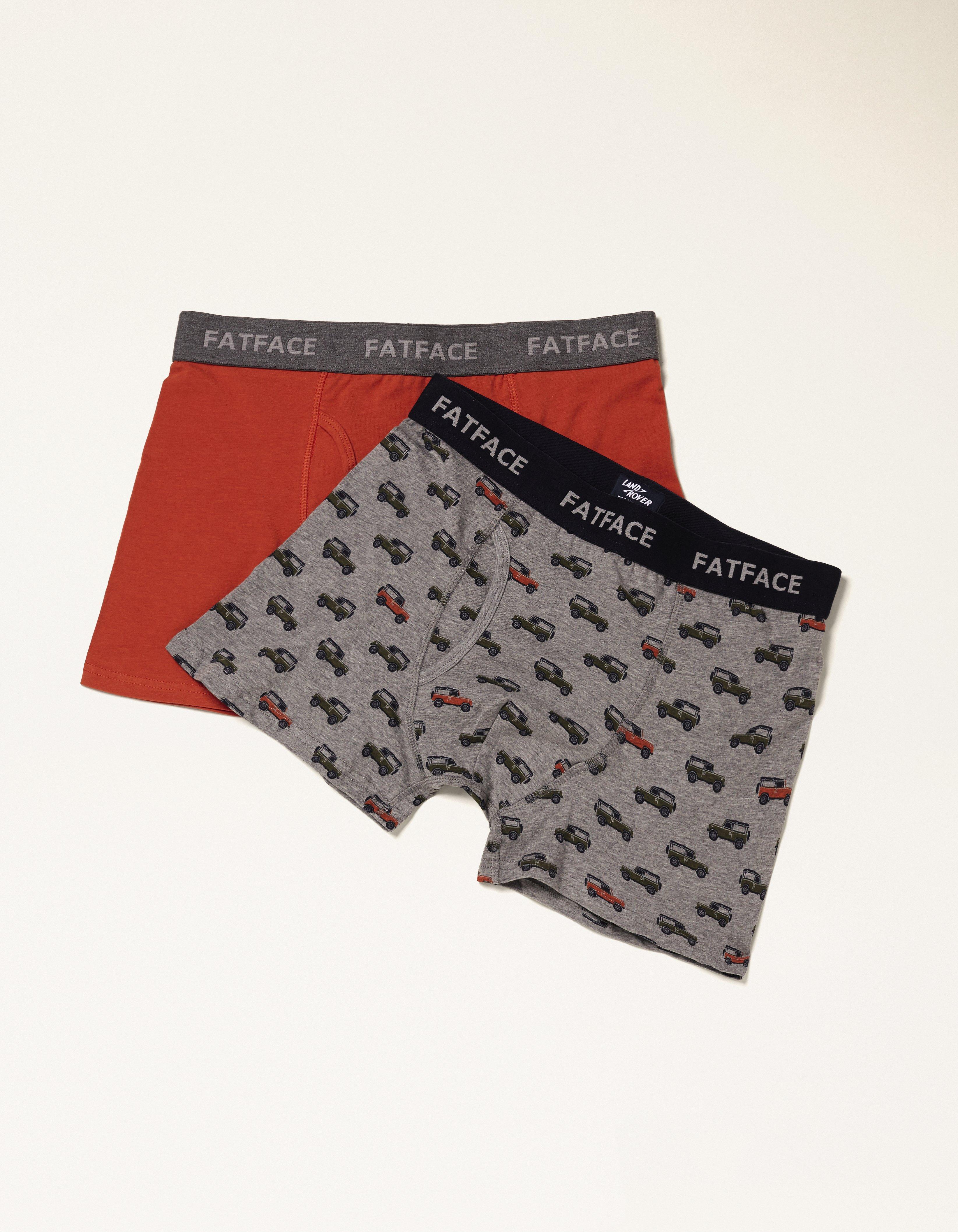 Rust Two Pack Land Rover Boxers, Underwear & Socks | FatFace.com