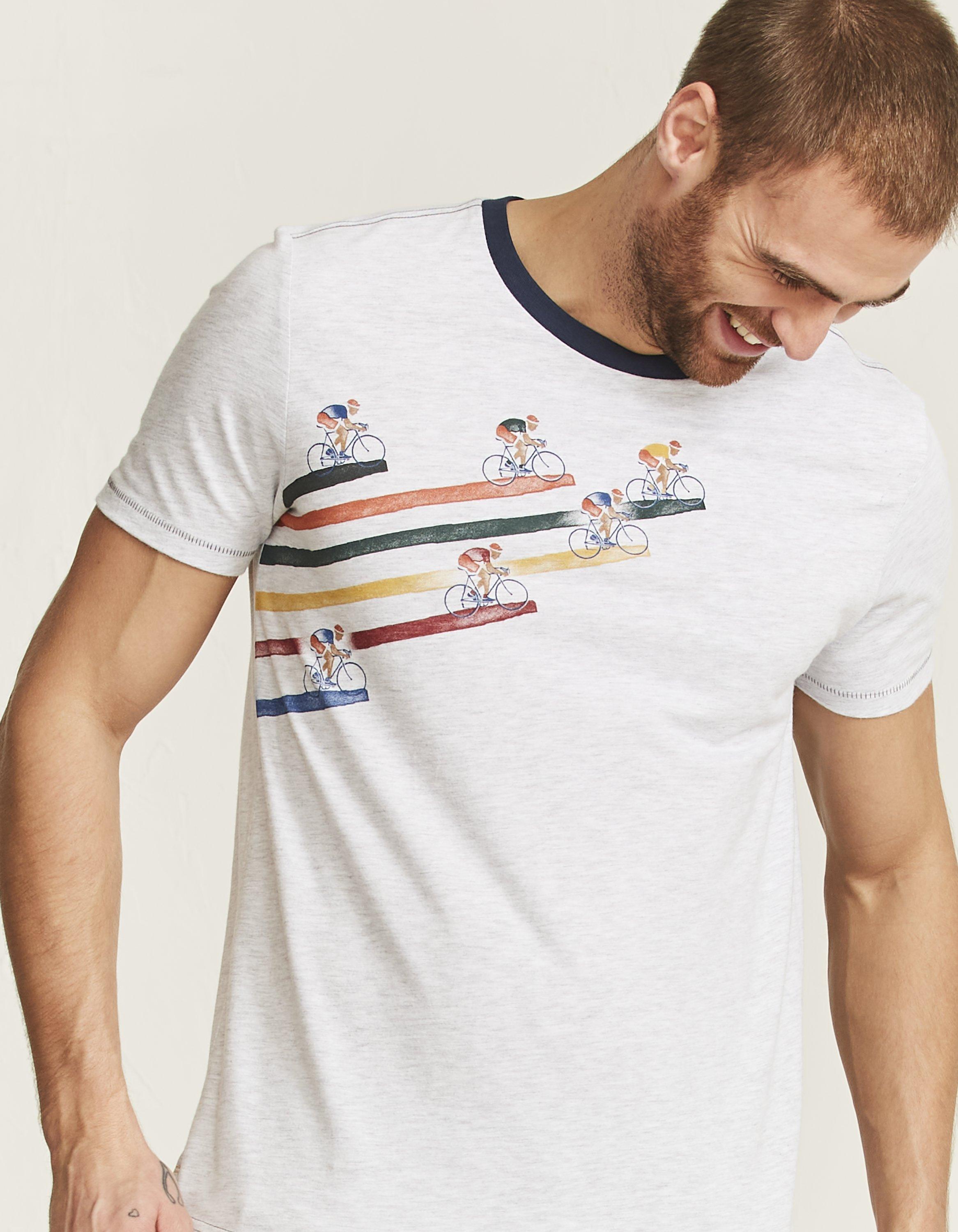 Cycling Stripe Graphic T-Shirt, T-Shirts | FatFace.com