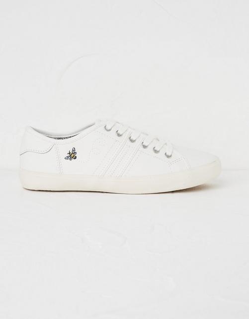 Lola Leather Bee Embroidered Trainers